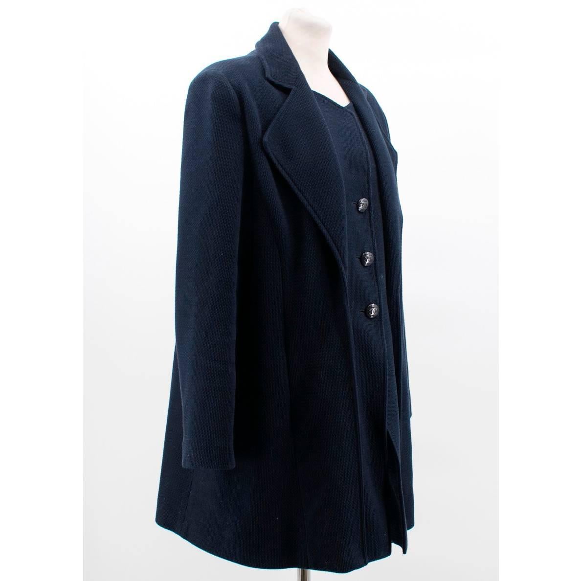 Women's Chanel Navy Coat - Size Large For Sale