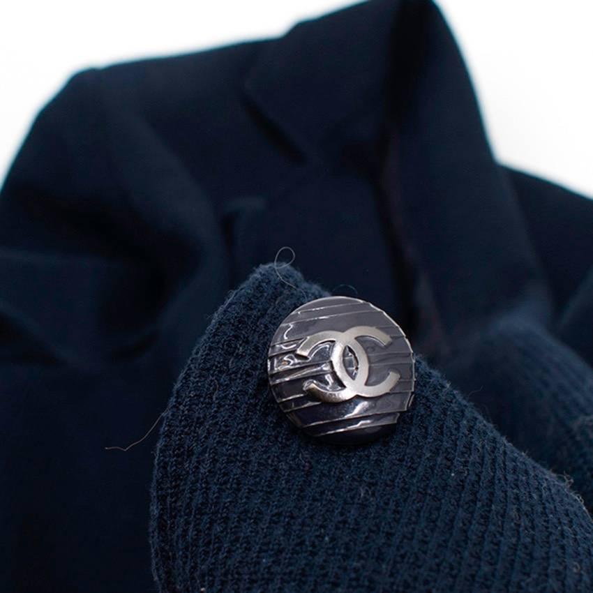 Chanel Navy Coat - Size Large For Sale 3