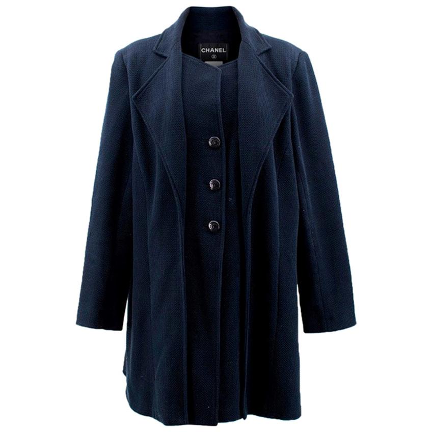 Chanel Navy Coat - Size Large For Sale