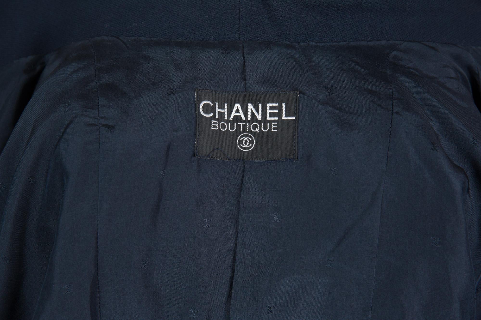 Chanel Navy Crepe Wool Jacket 1