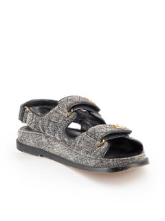 Chanel Navy Dad Denim Sandals Size IT 38