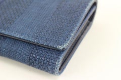 Chanel Navy Denim CC Logo Deauville Portafoglio con patta 73cz56s