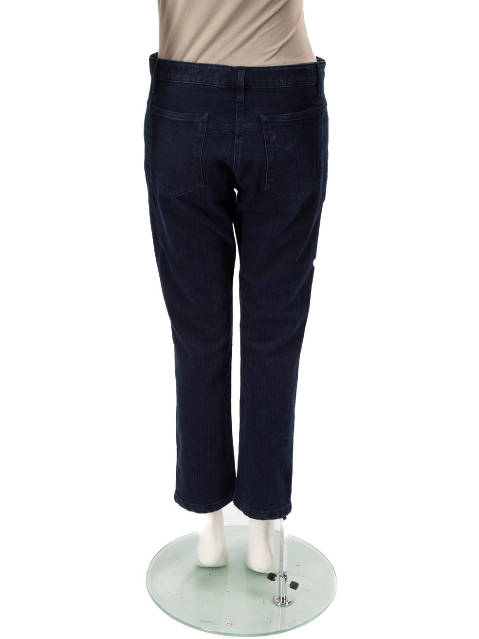 Black Chanel Navy Denim Mid Rise Jeans Size M For Sale