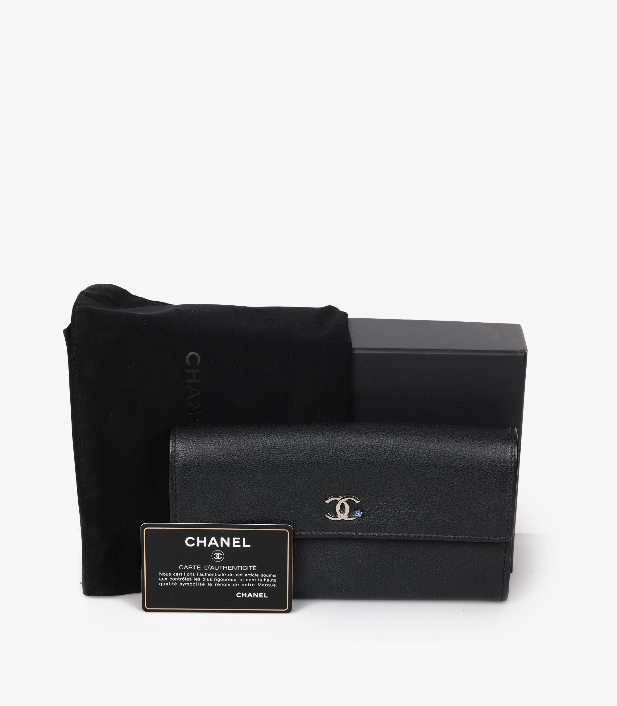Chanel Navy Goatskin Leather La Pausa Classic Long Wallet For Sale 1