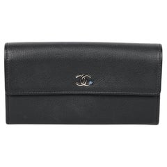 Chanel Navy Goatskin Leather La Pausa Classic Long Wallet