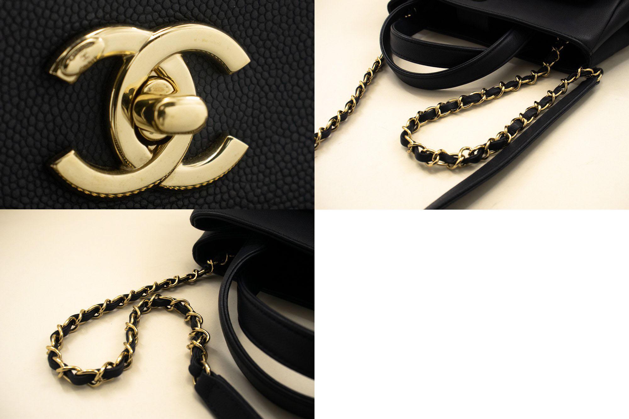 CHANEL Navy Grained Calfskin Leather Shoulder Bag Handbag Quilted For Sale 2