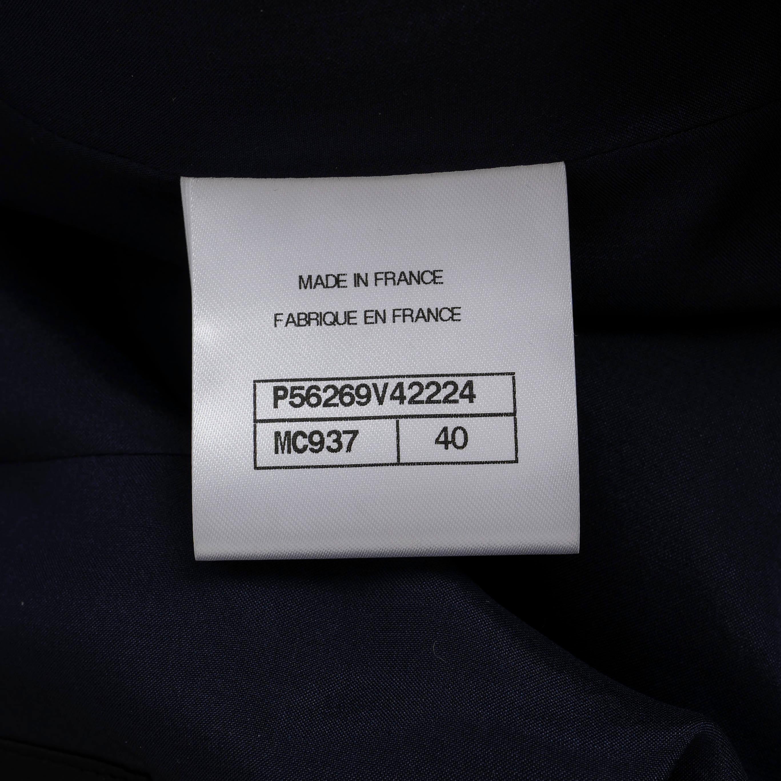 Chanel gonna in nylon grigio e blu 17S con bordo in VELCRO 40 M. in vendita 2