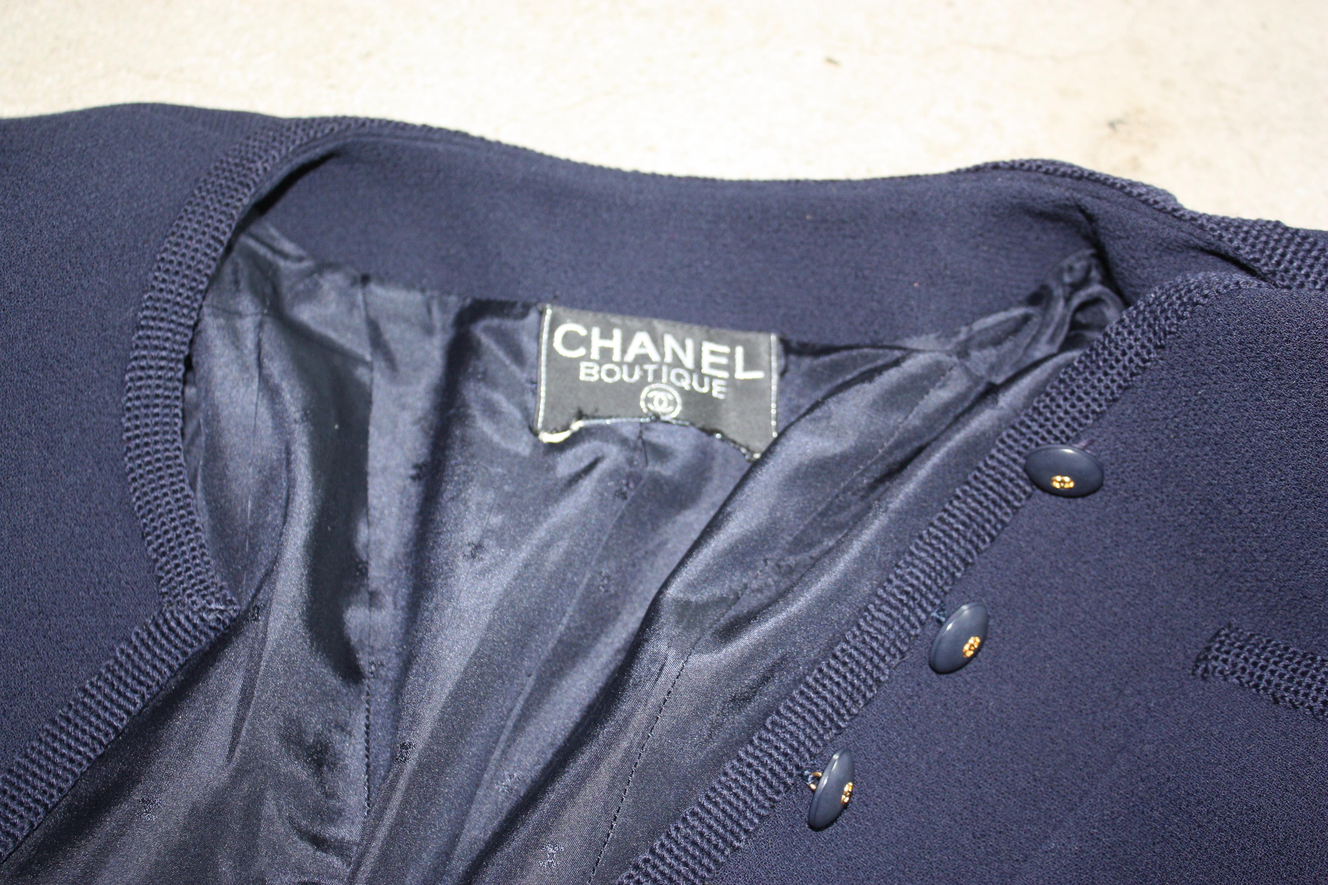 CHANEL Navy Jacket  In Fair Condition In Thousand Oaks, CA