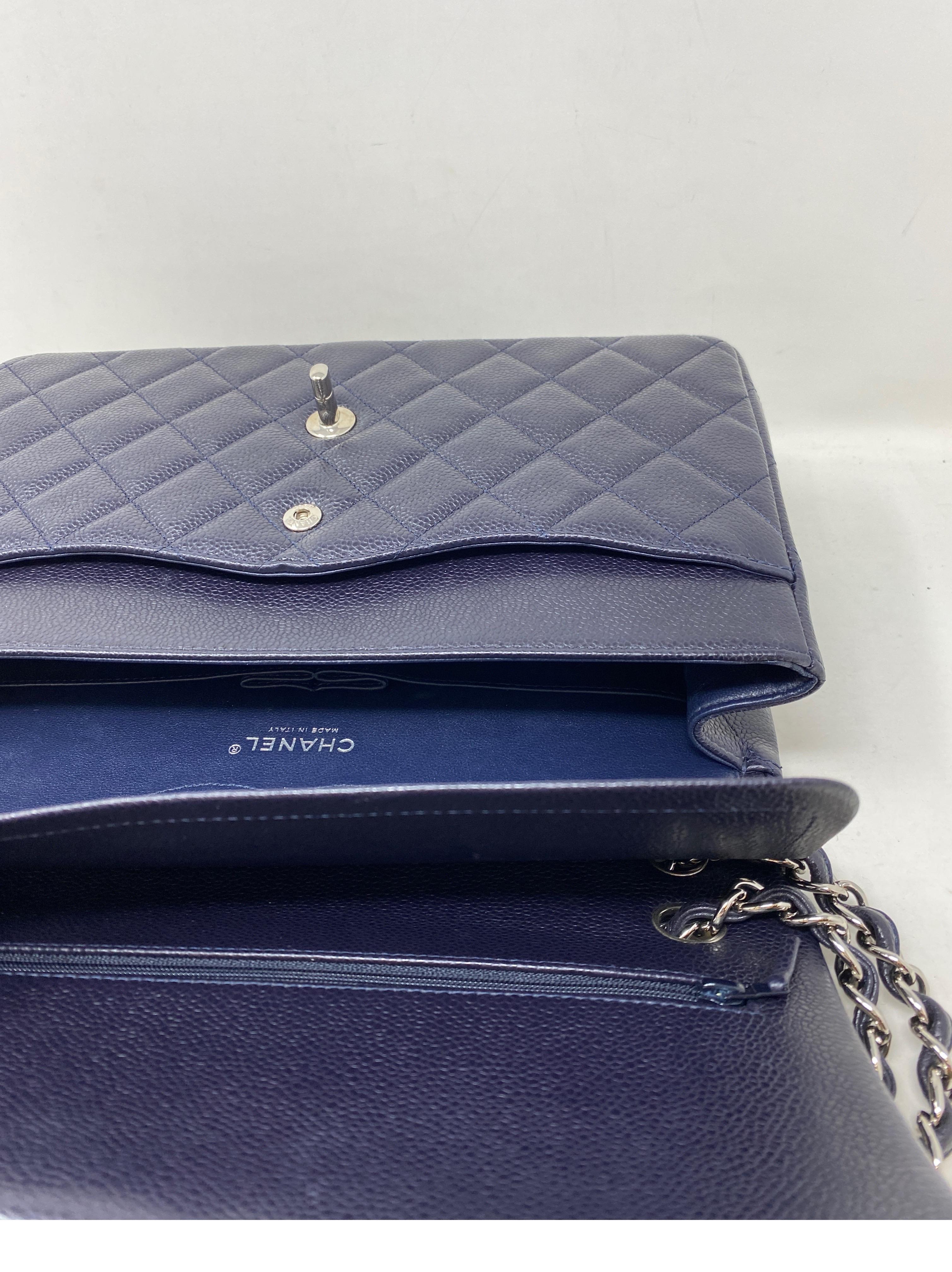 Chanel Navy Jumbo Double Flap Bag 6