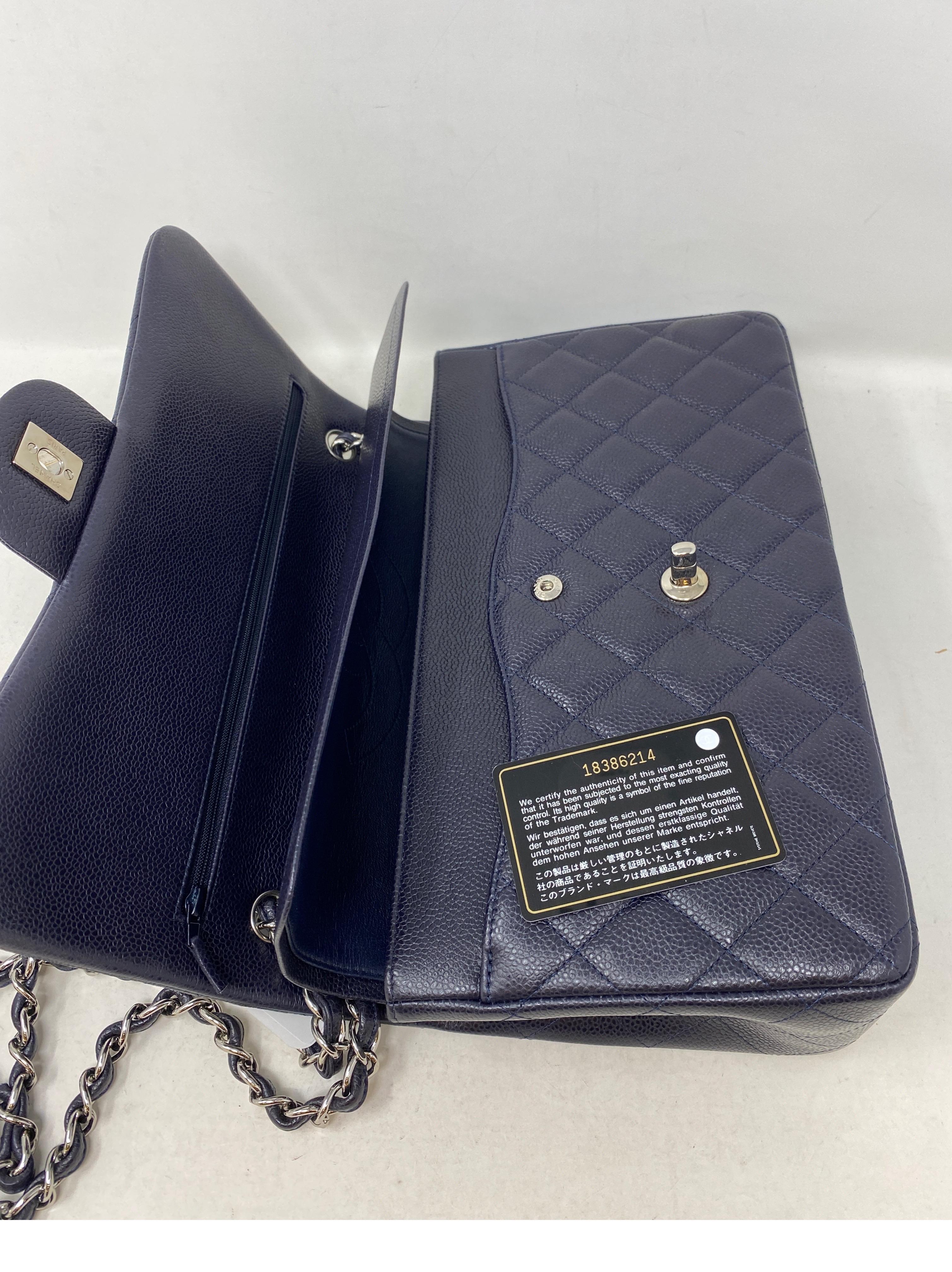 Chanel Navy Jumbo Double Flap Bag 8