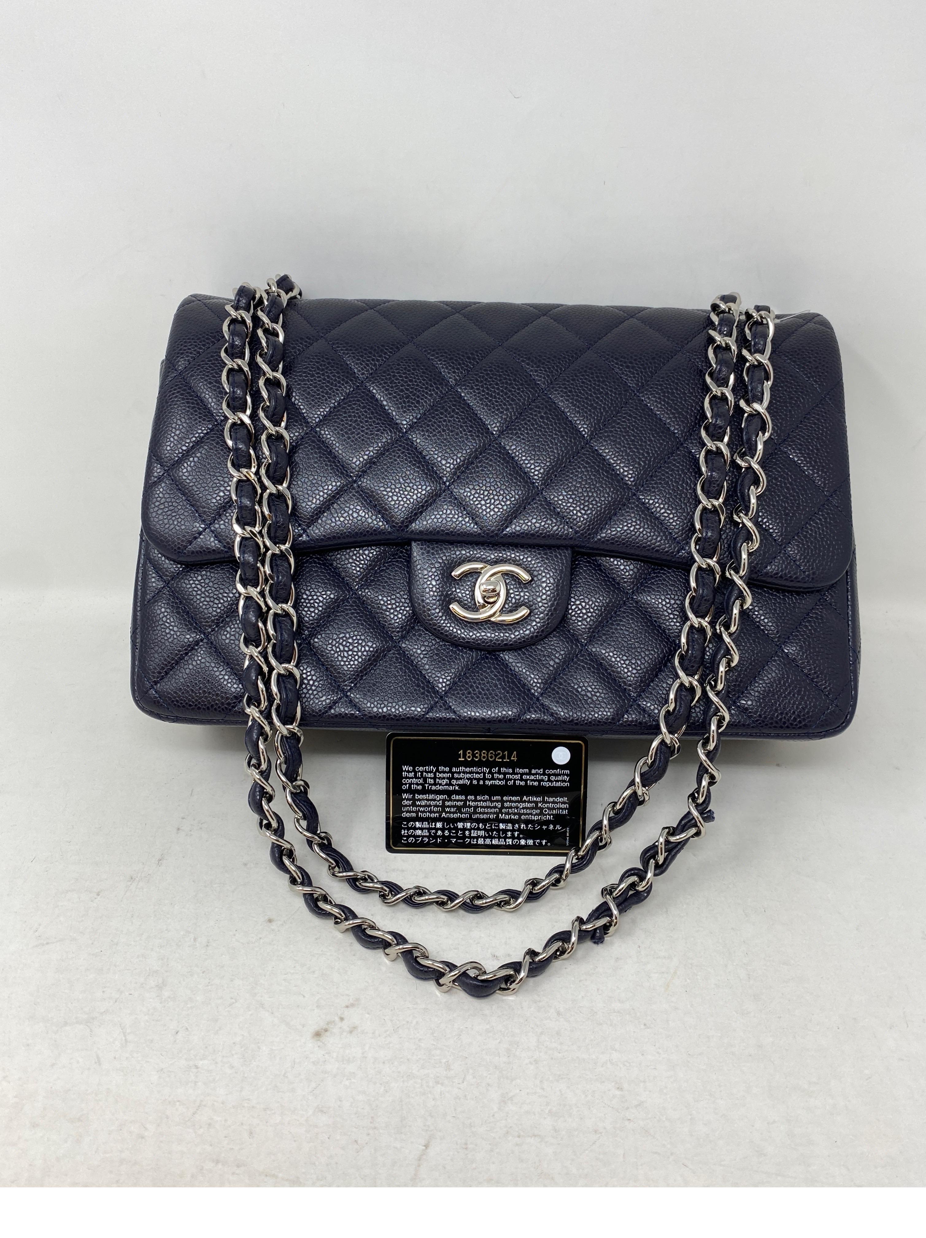 Chanel Navy Jumbo Double Flap Bag 9