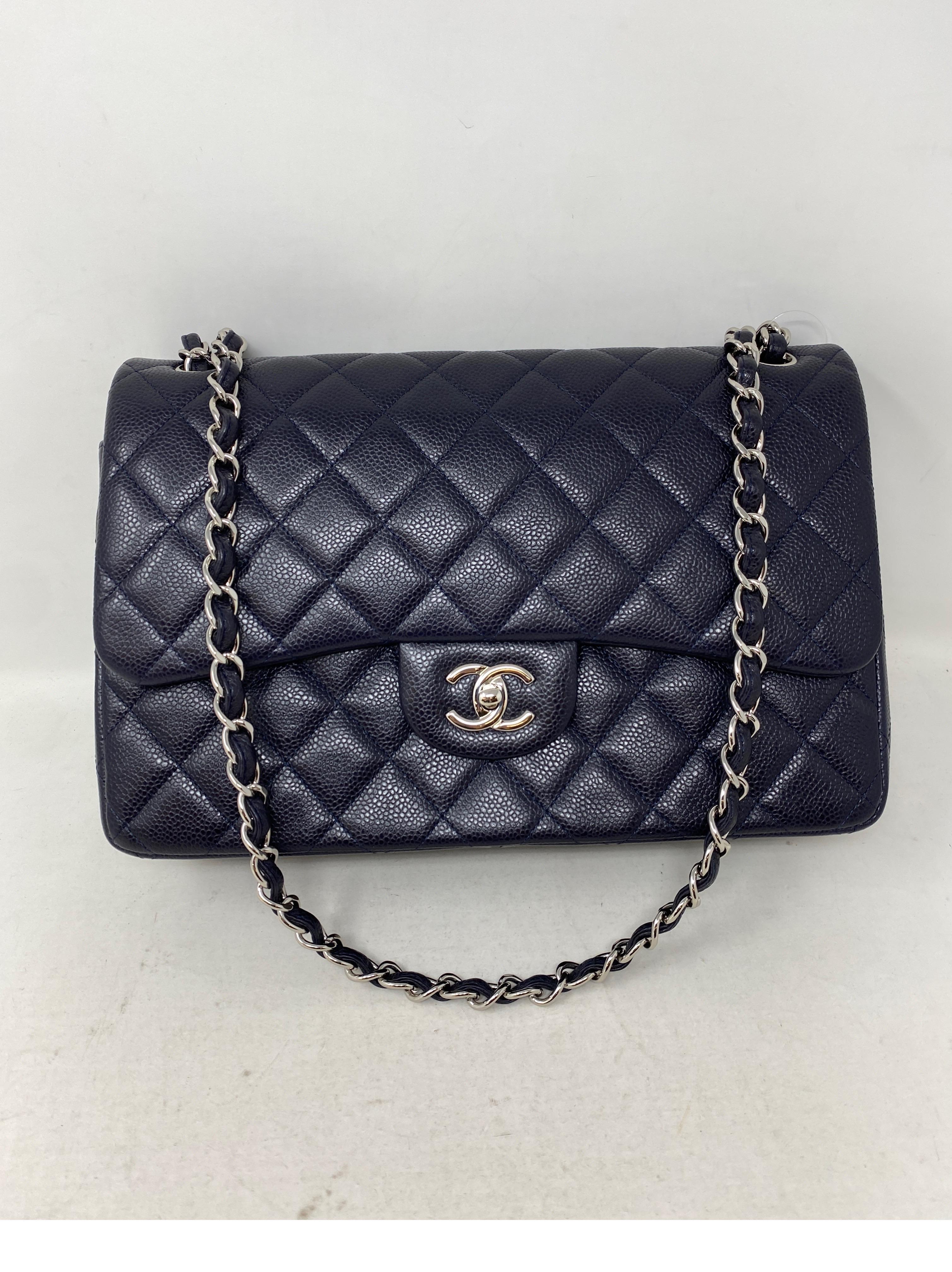 Chanel Navy Jumbo Double Flap Bag 10