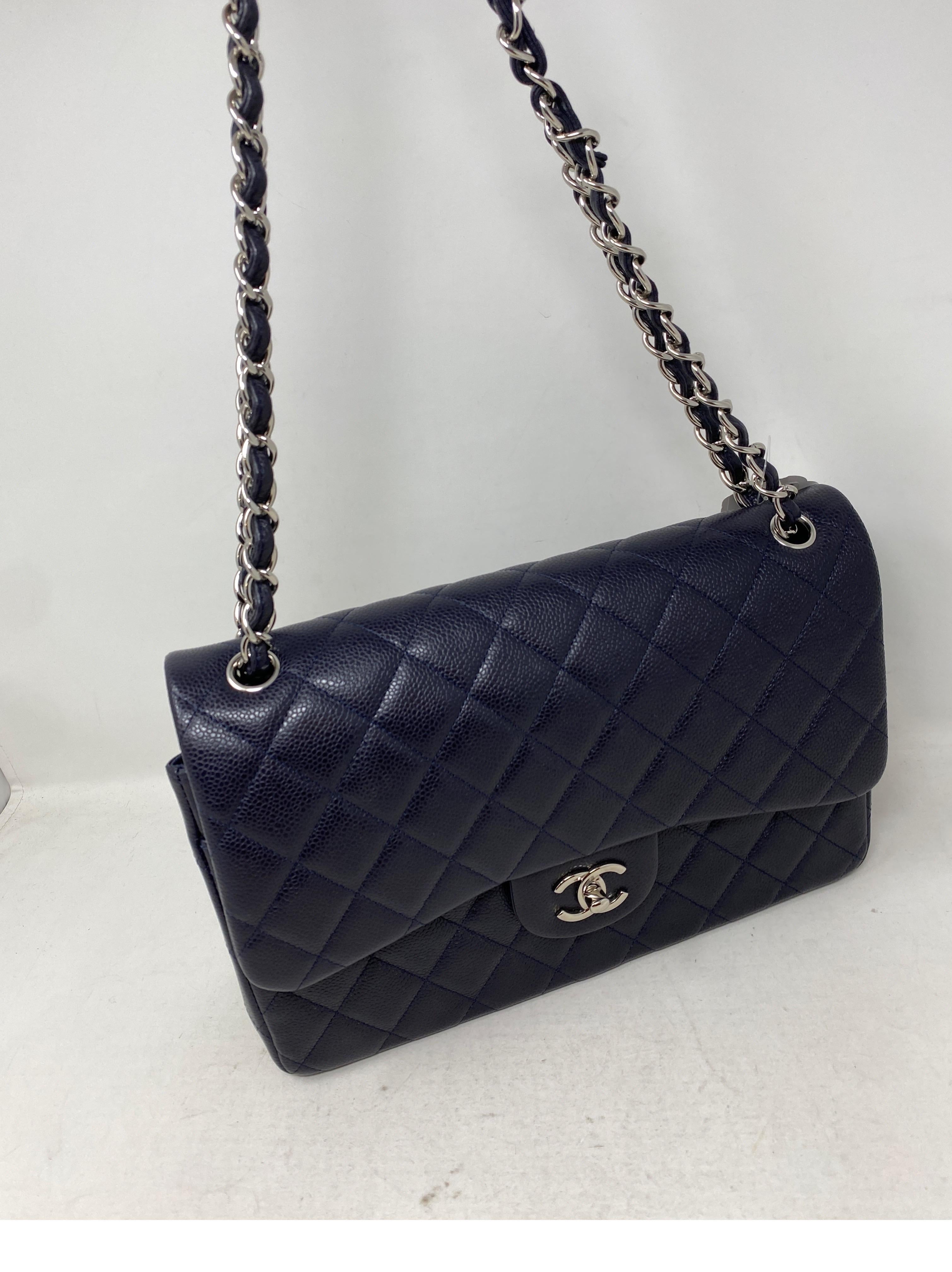 Chanel Navy Jumbo Double Flap Bag 11