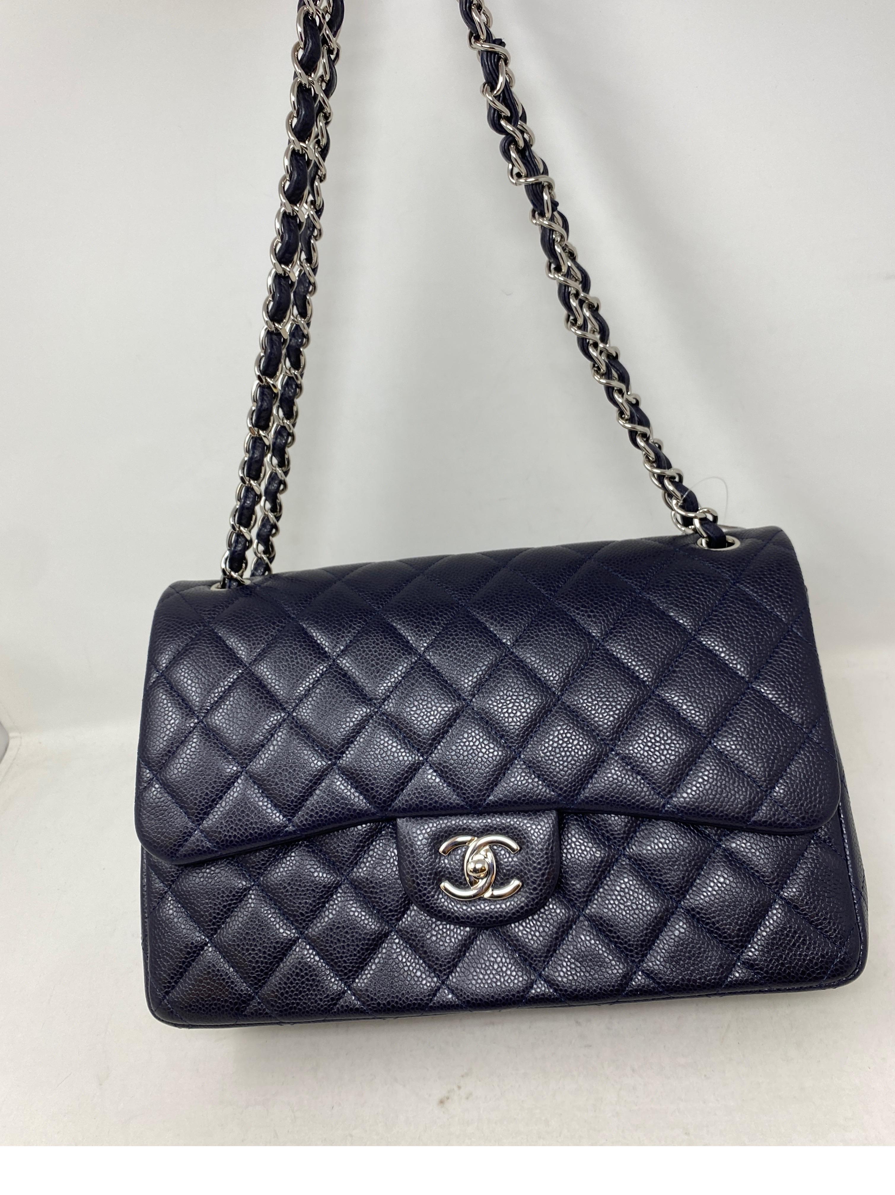 Chanel Navy Jumbo Double Flap Bag 12