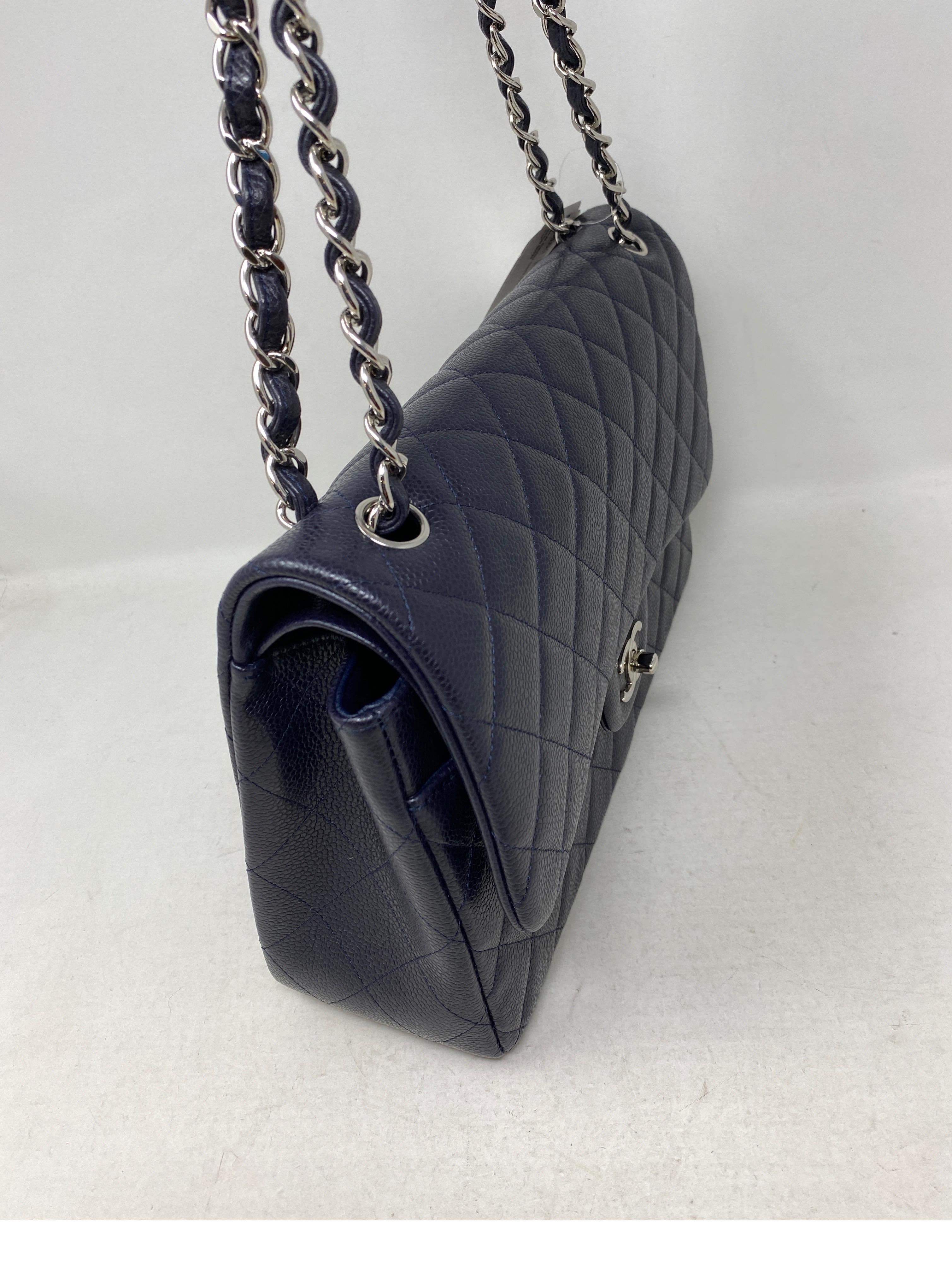 Chanel Navy Jumbo Double Flap Bag 13