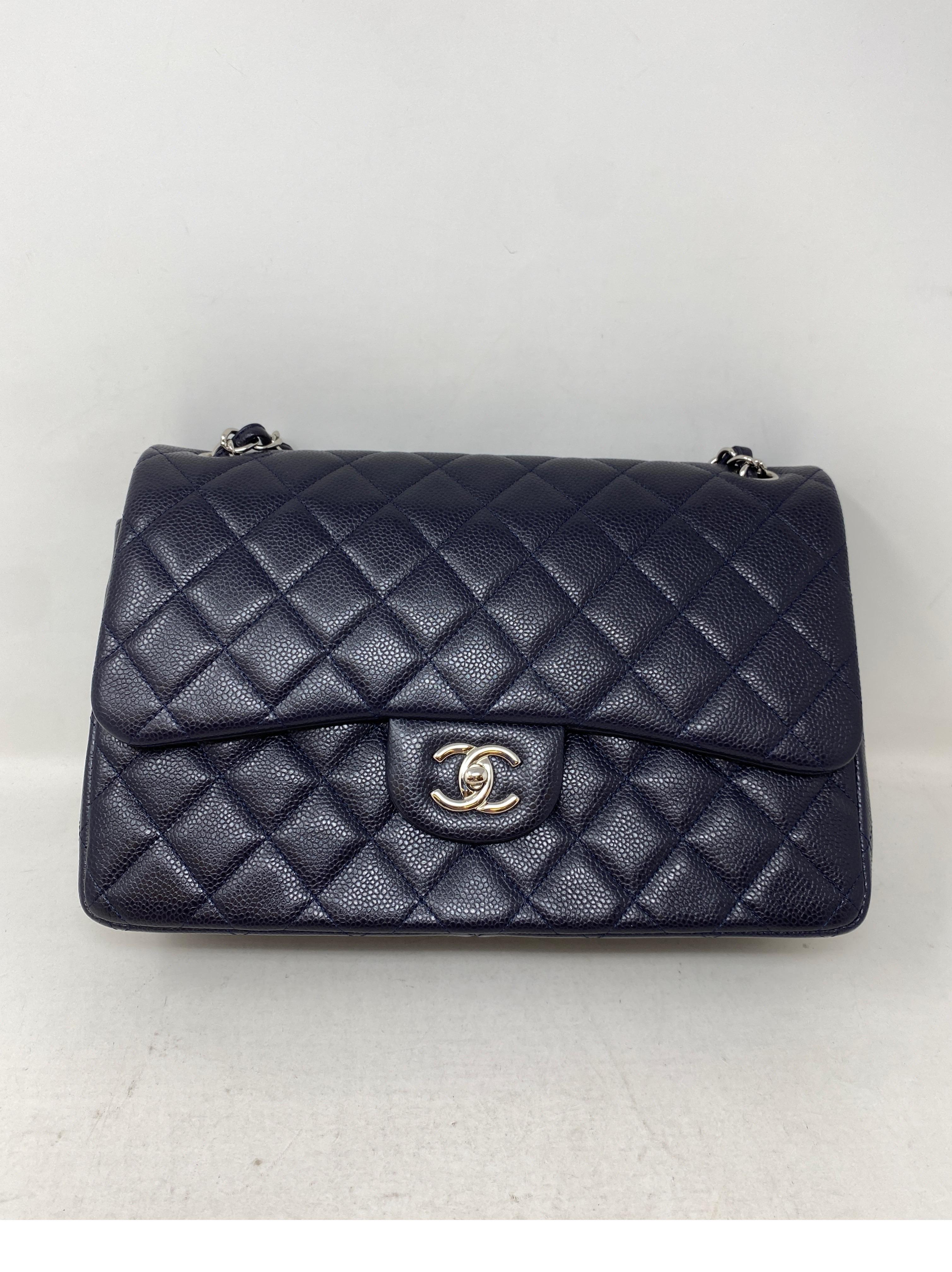 Chanel Navy Jumbo Double Flap Bag 14