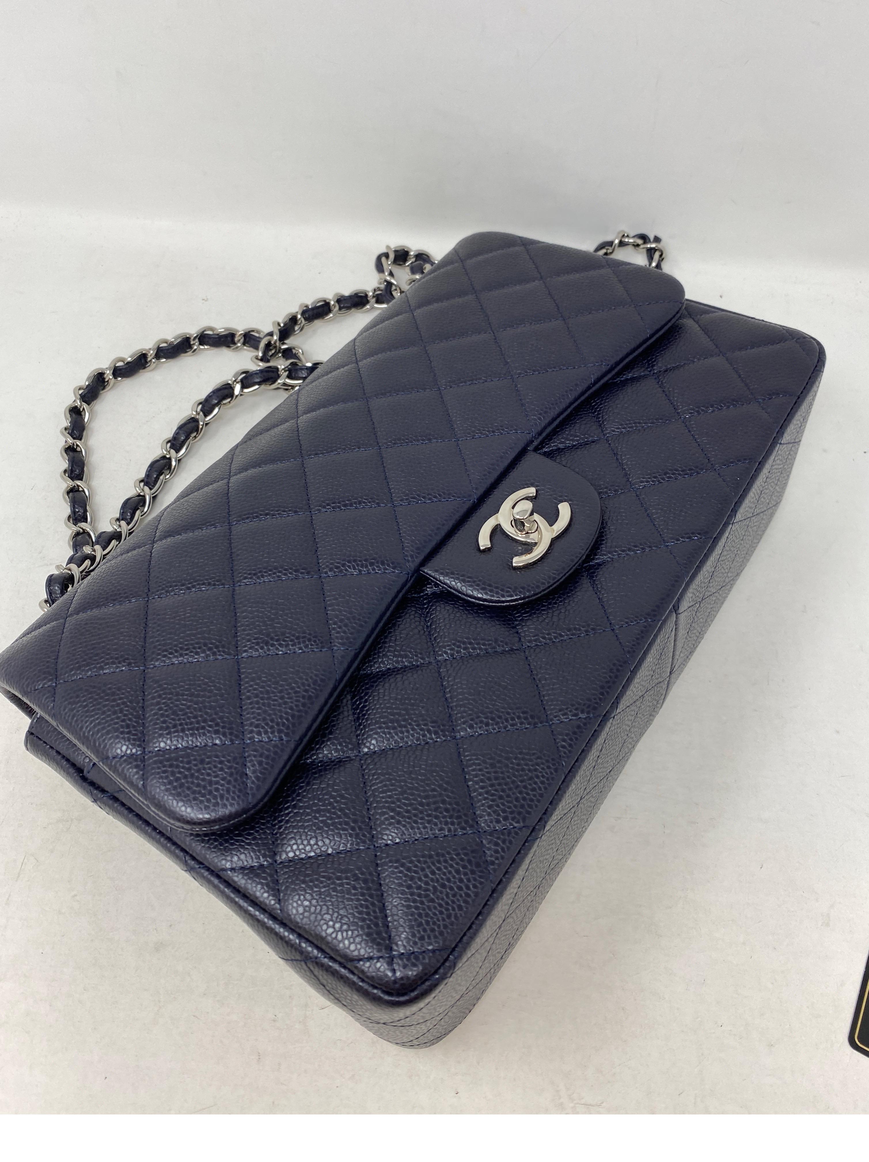 Chanel Navy Jumbo Double Flap Bag 15