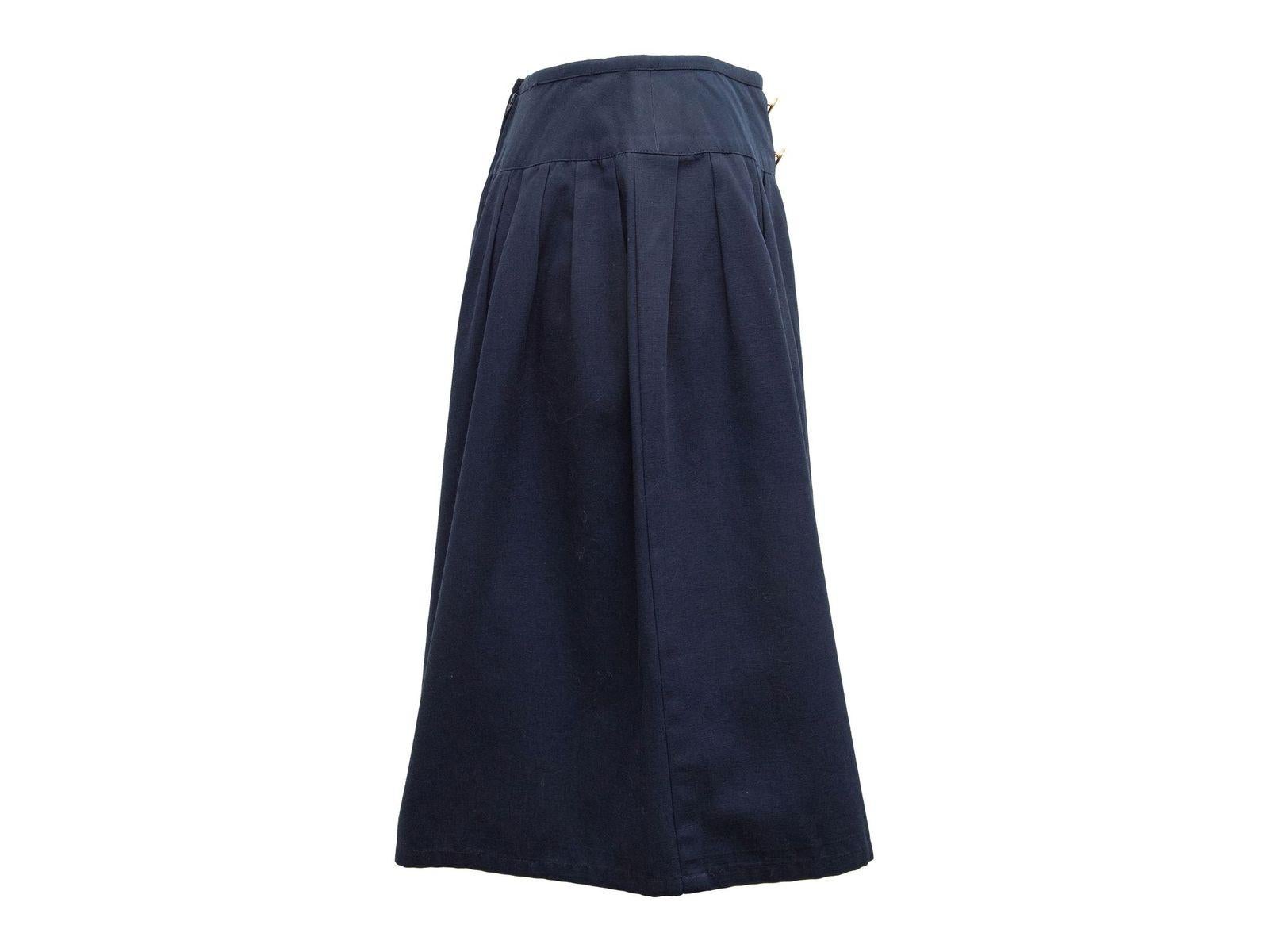 navy skirt knee length