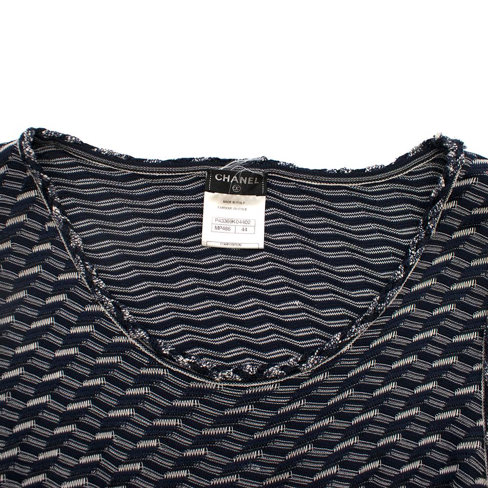Chanel Navy Knit Sleeveless Dress - Size US 8 In Excellent Condition For Sale In London, GB