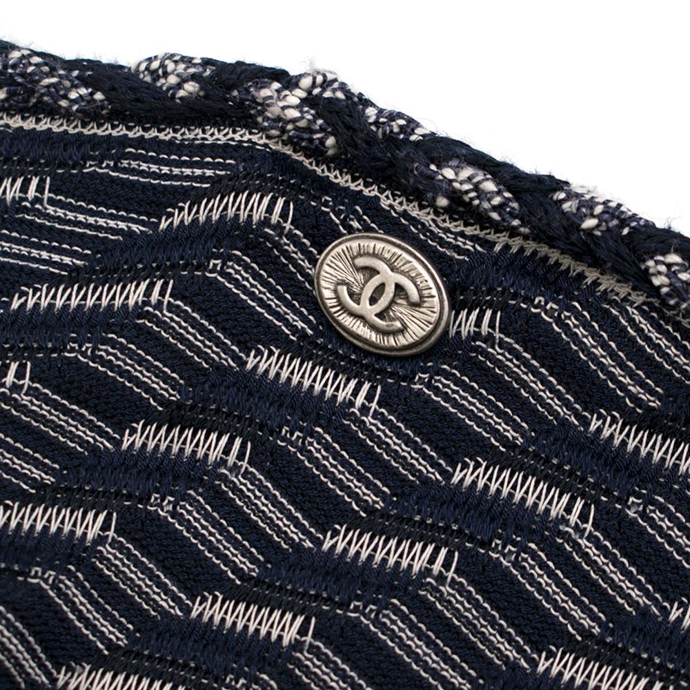 Black Chanel Navy Knit Sleeveless Dress - Size US 12 For Sale