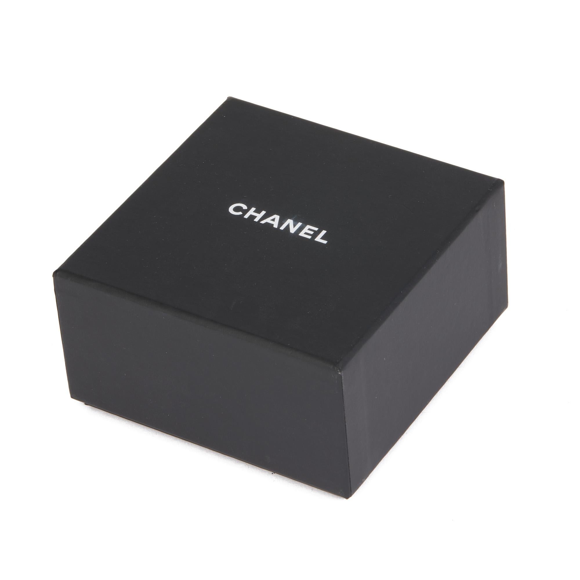 Chanel Navy Lambskin Leather Gold CC Bracelet 2