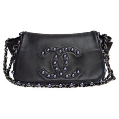 Chanel Navy Lambskin Pearl Obsession Flap Bag