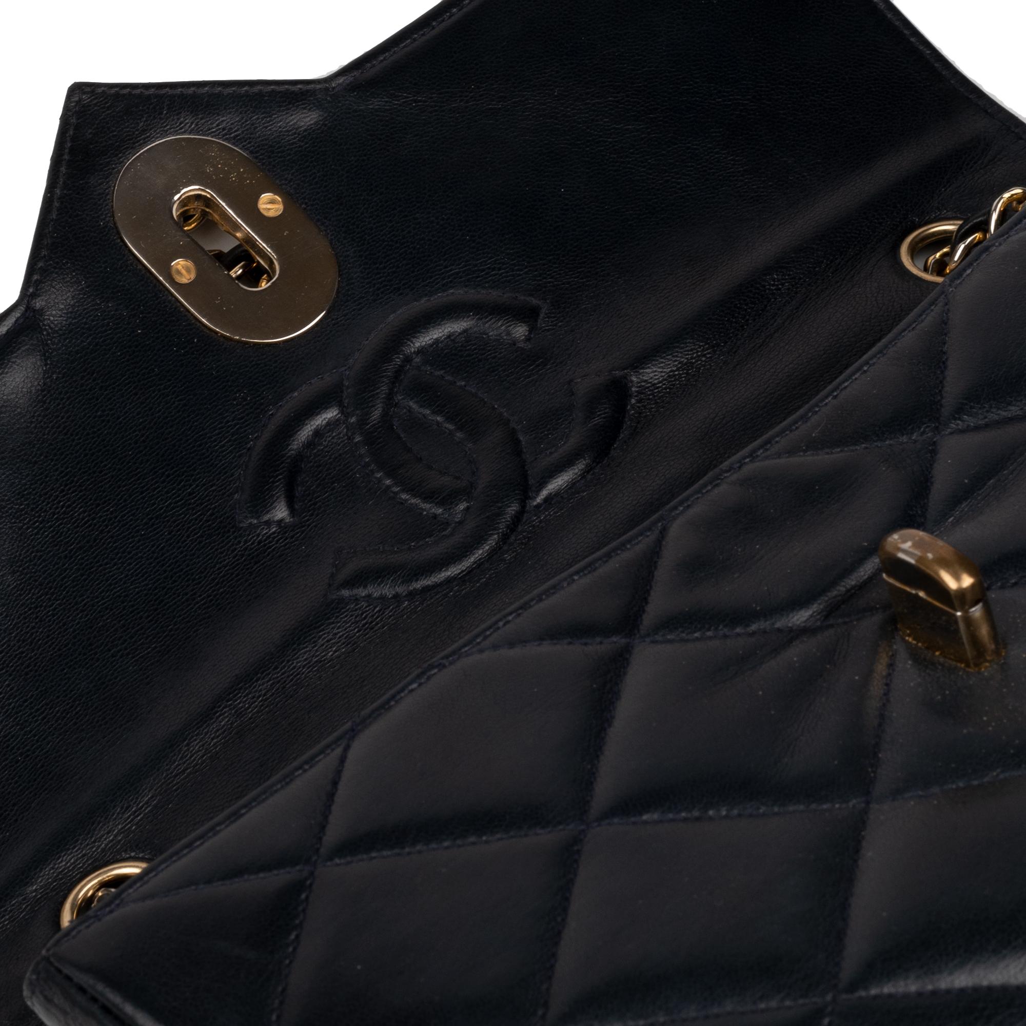 Black Chanel Navy Lambskin shouldr Bag
