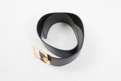 Chanel Navy Large Leather Belt