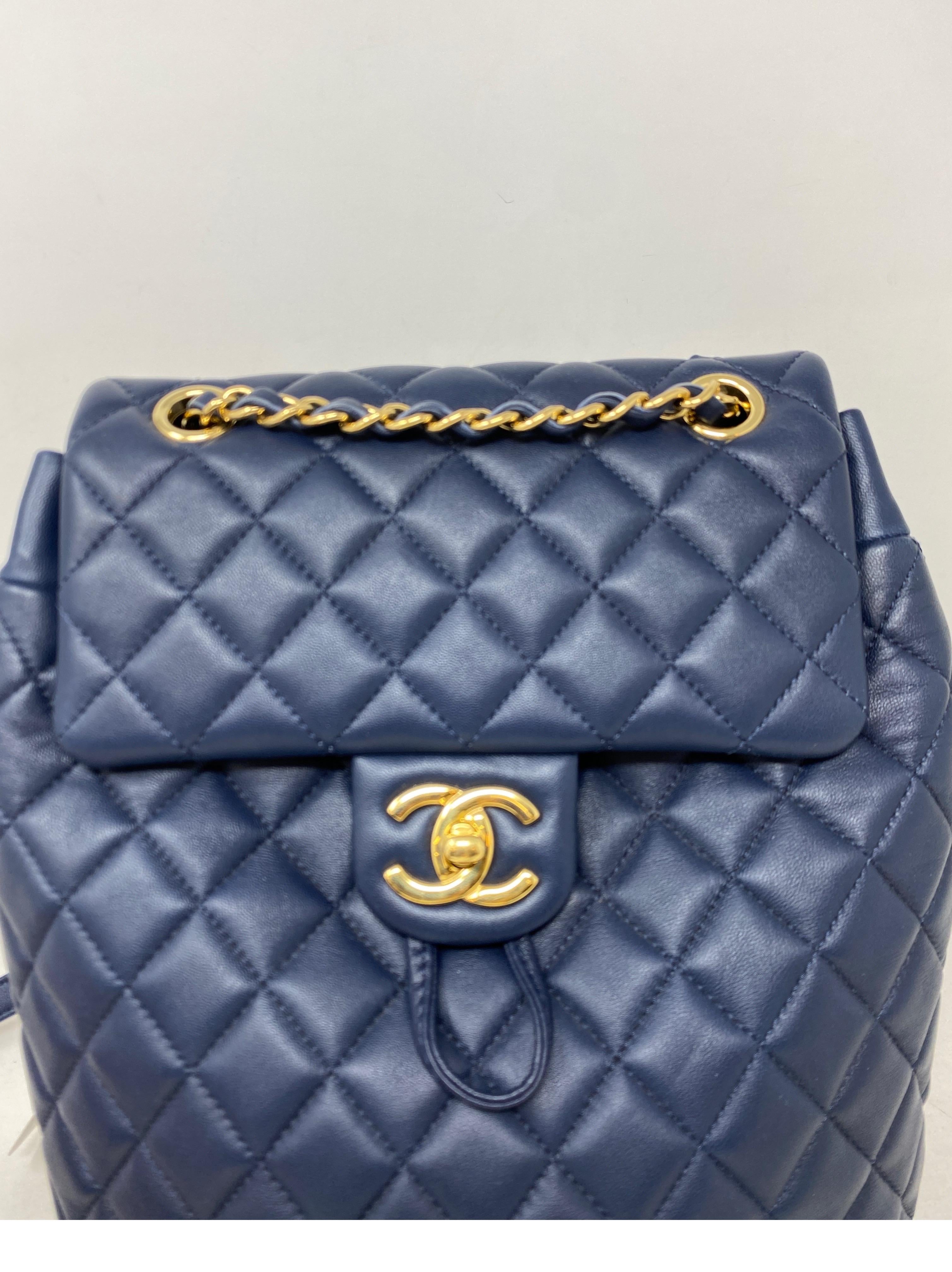 Chanel Navy Leather Backpack  6