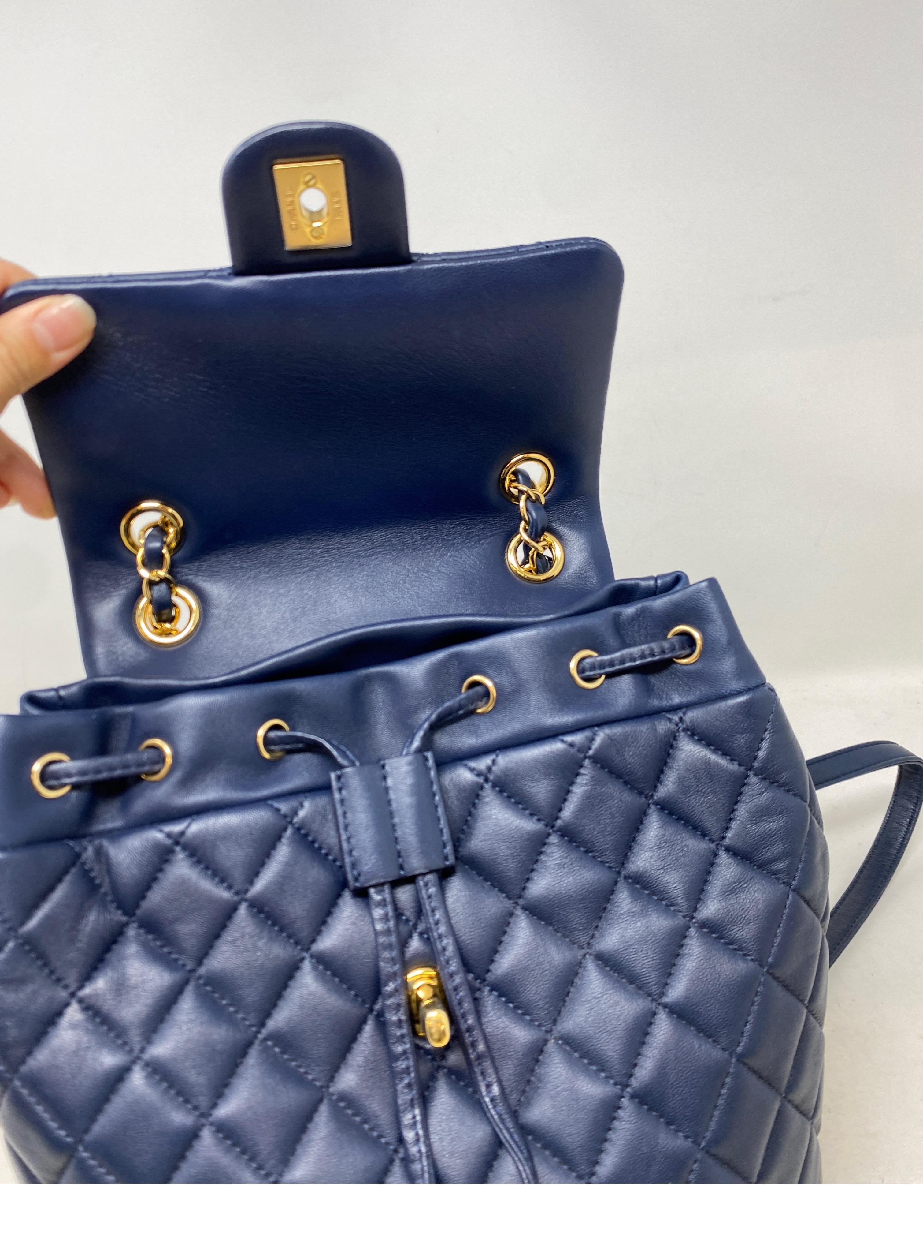 Chanel Navy Leather Backpack  7