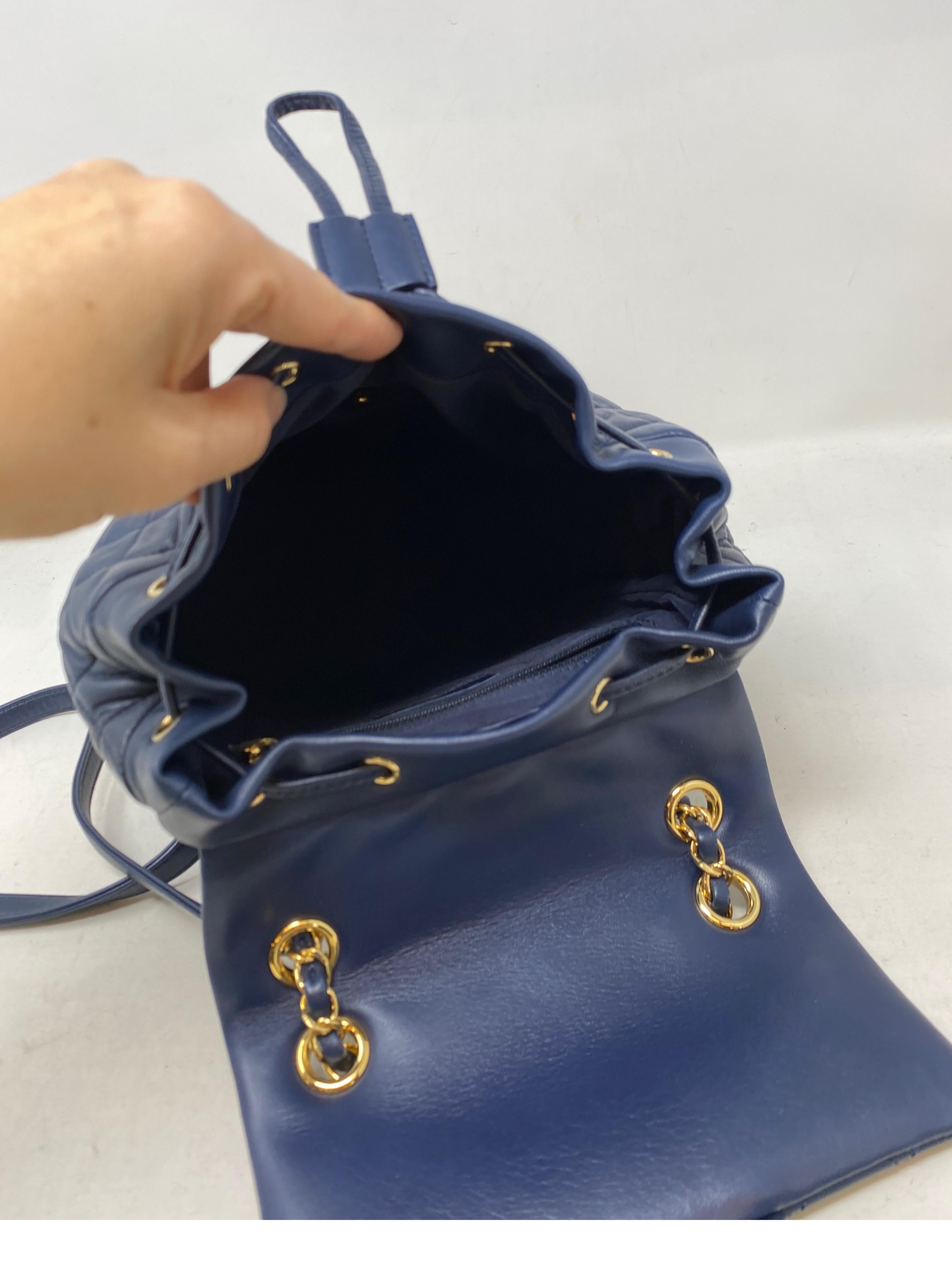 Chanel Navy Leather Backpack  8