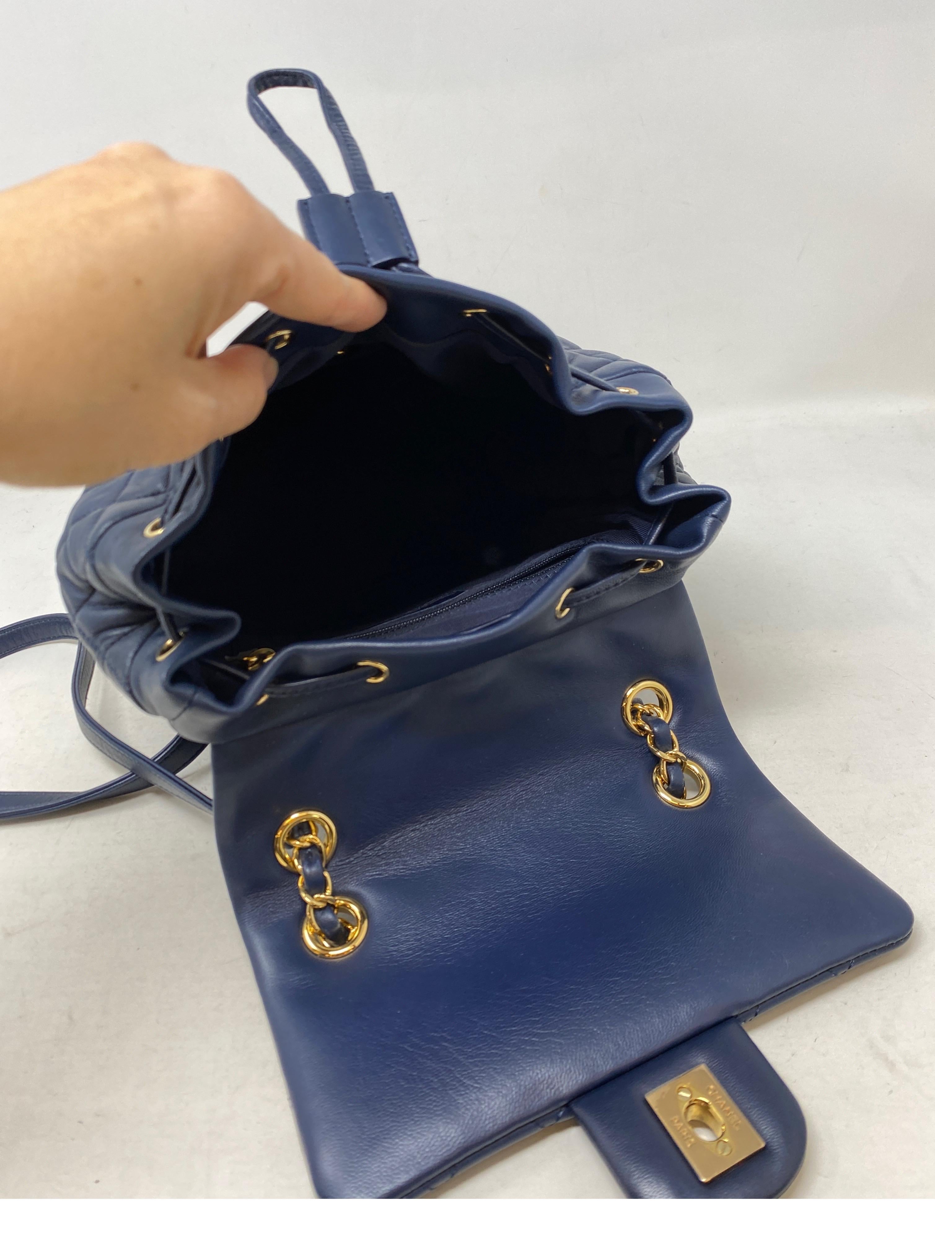 Chanel Navy Leather Backpack  9