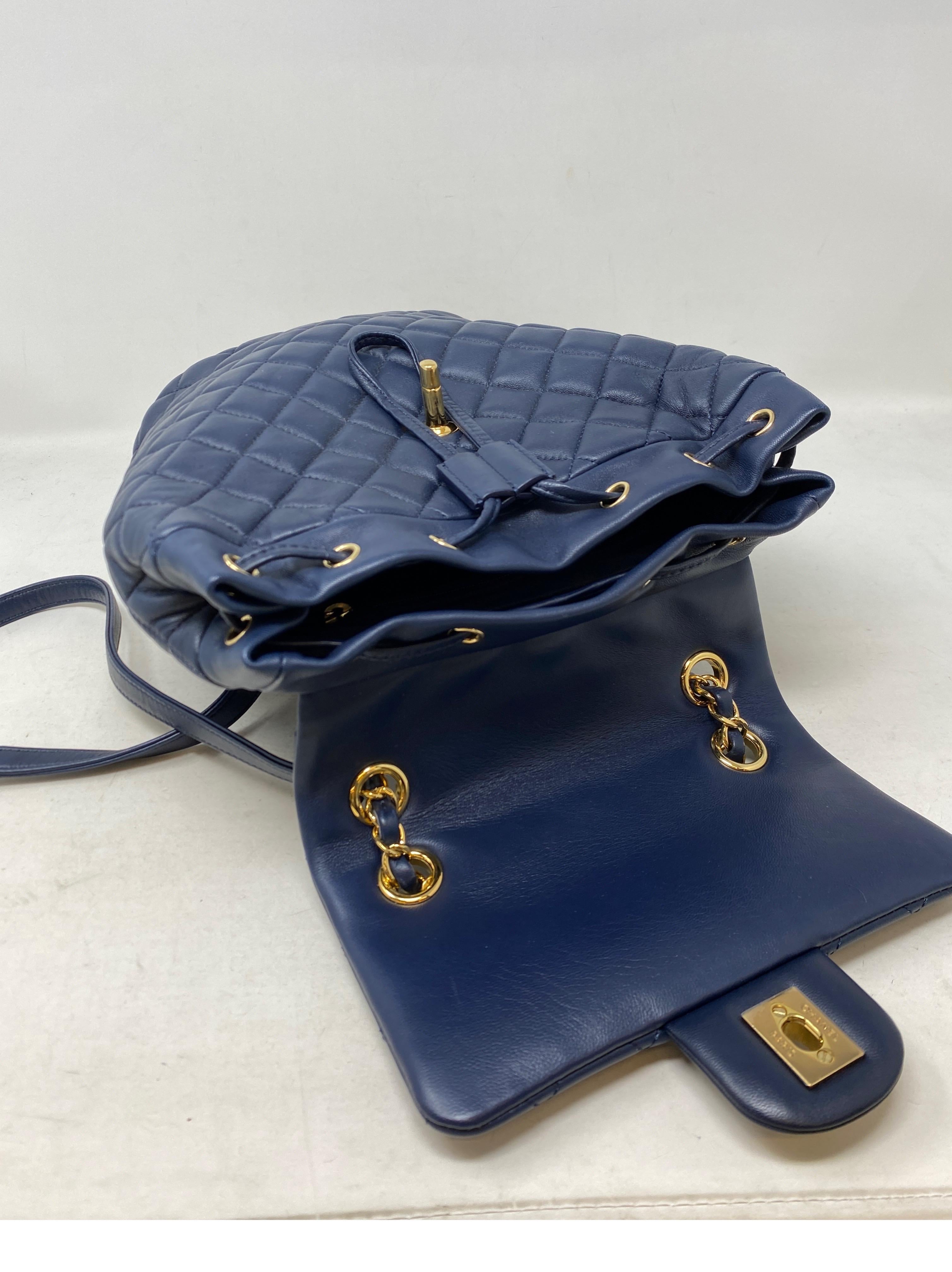 Chanel Navy Leather Backpack  10