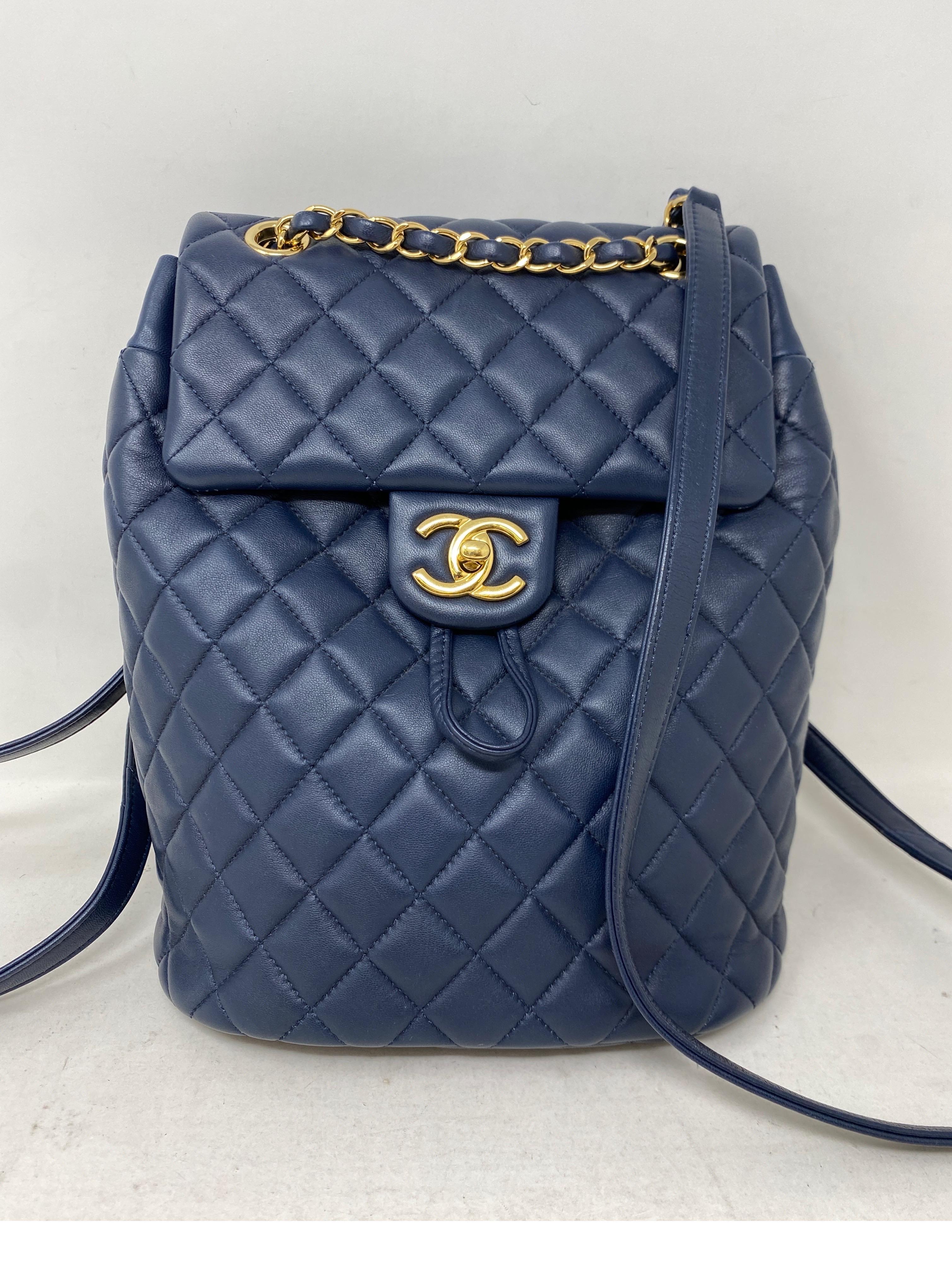 Chanel Navy Leather Backpack  12