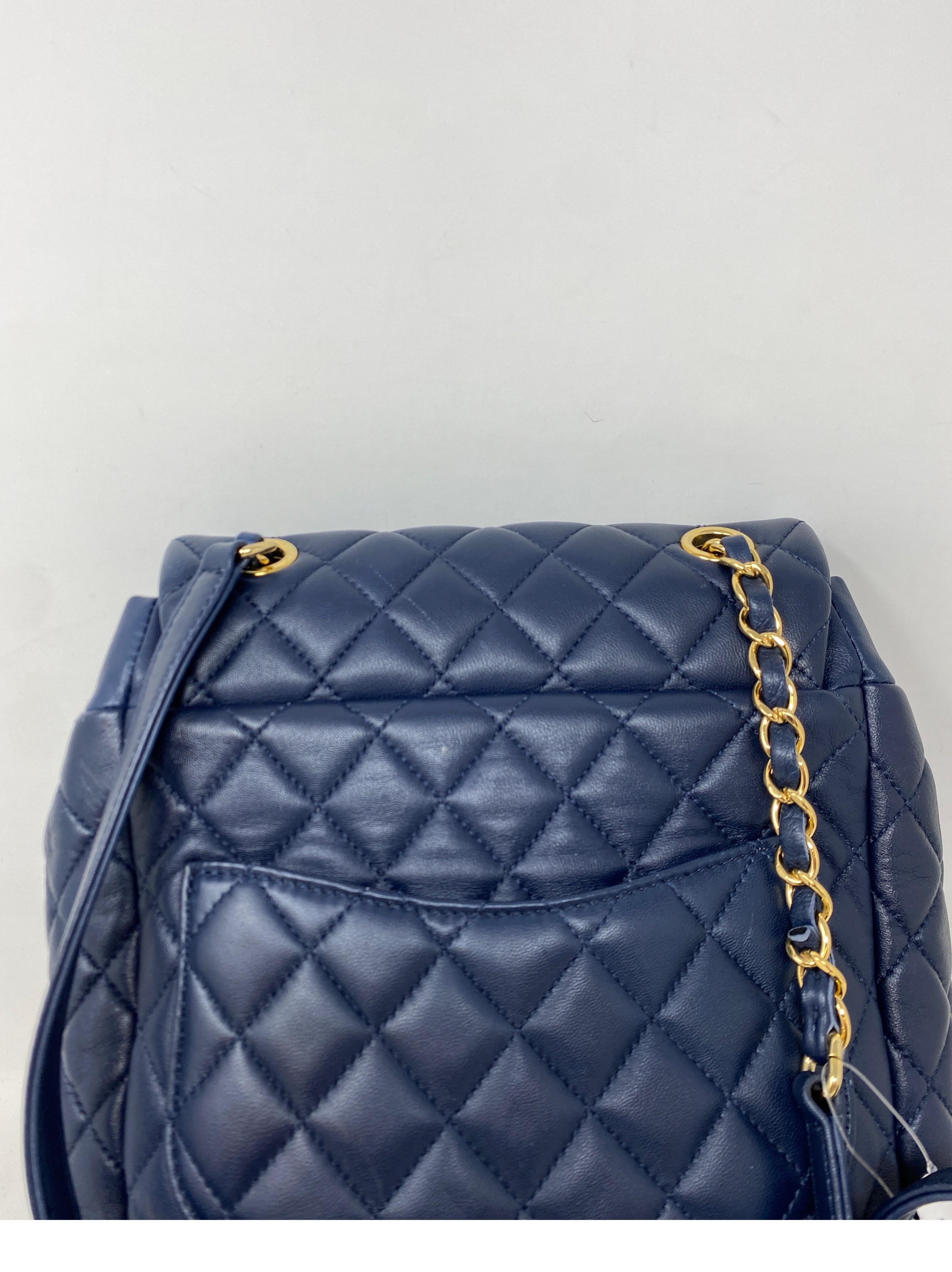 Chanel Navy Leather Backpack  1