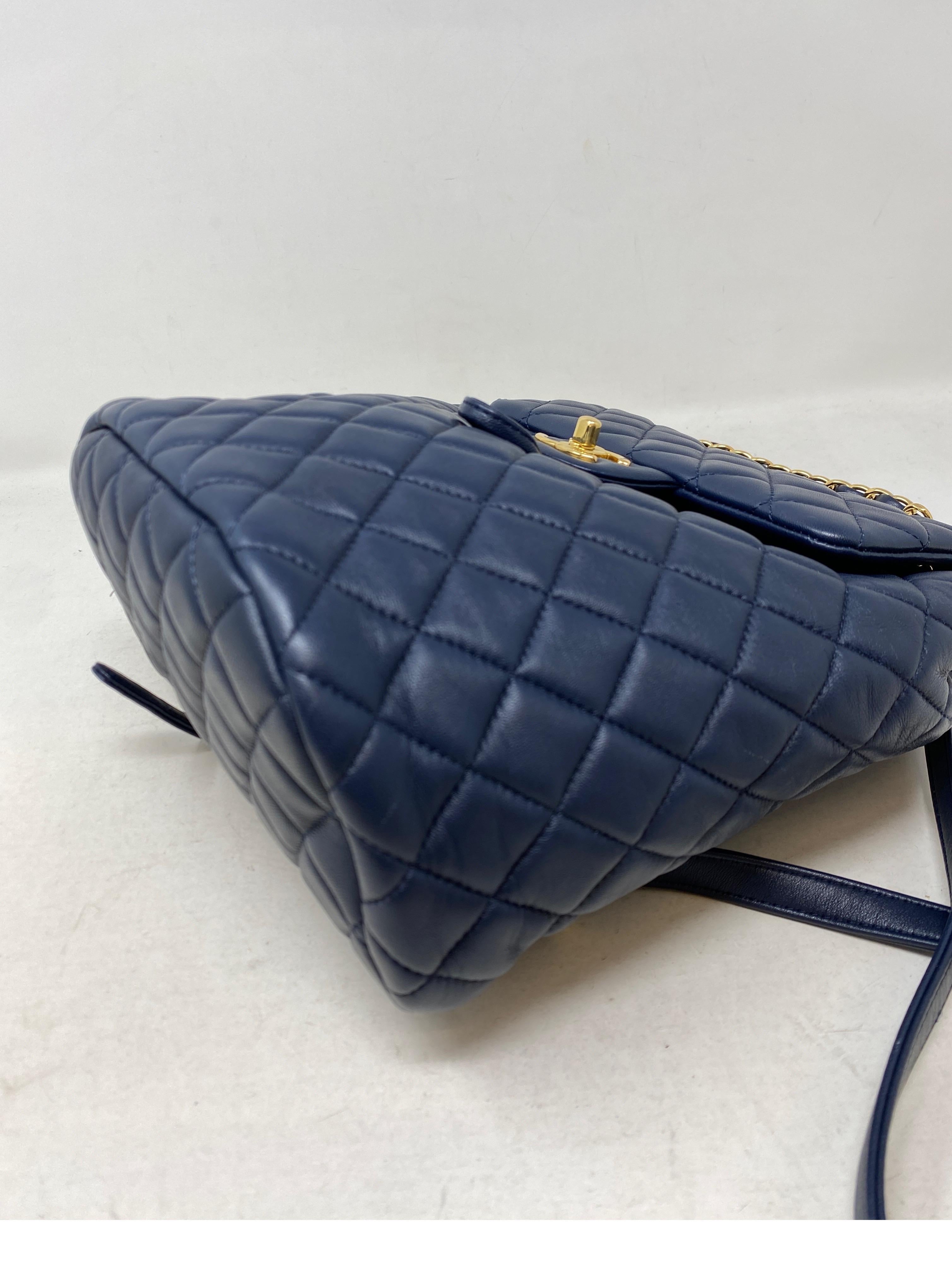 Chanel Navy Leather Backpack  2