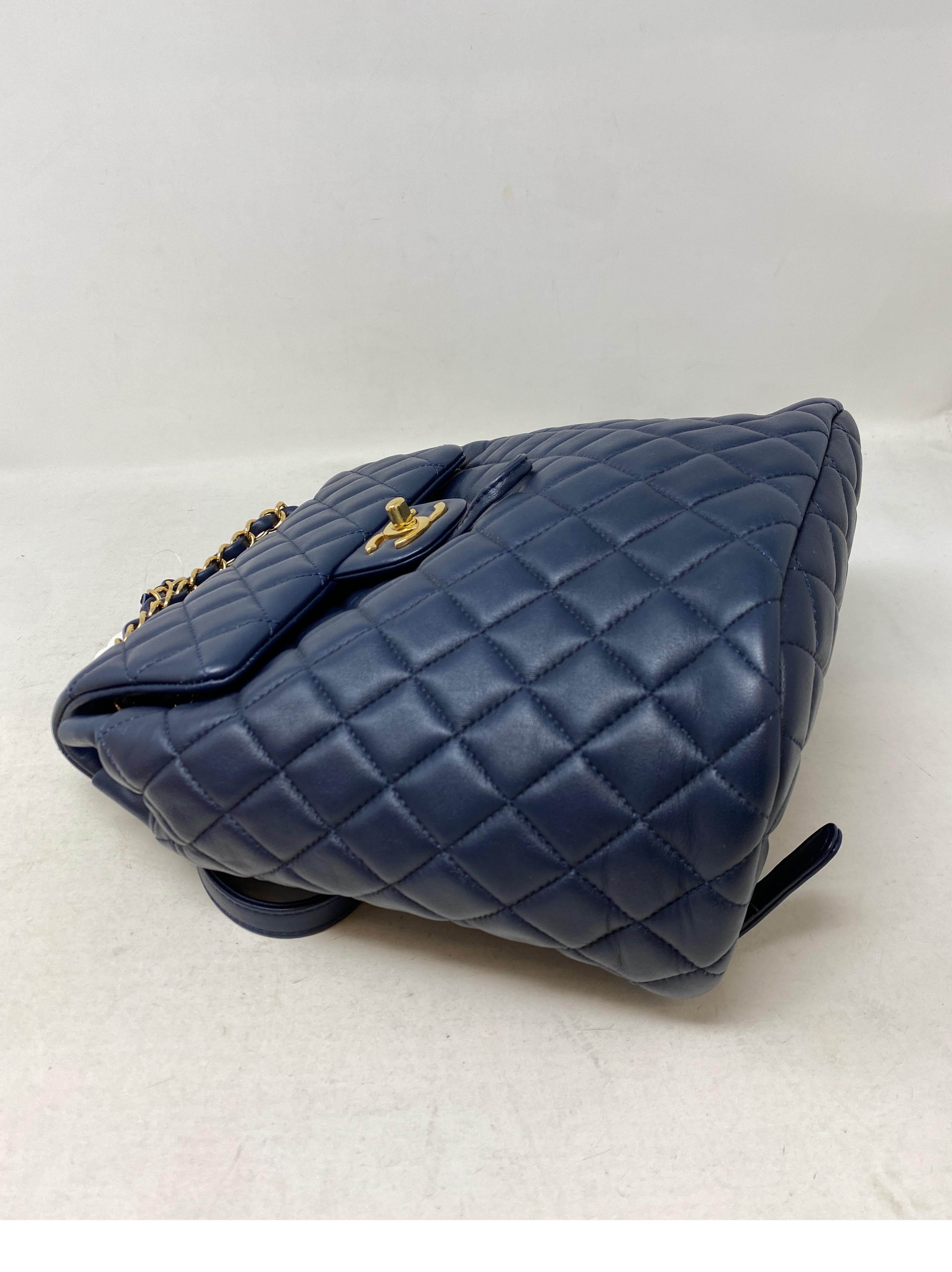 Chanel Navy Leather Backpack  5