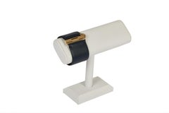 Chanel Navy Leather CC Cuff Bracelet