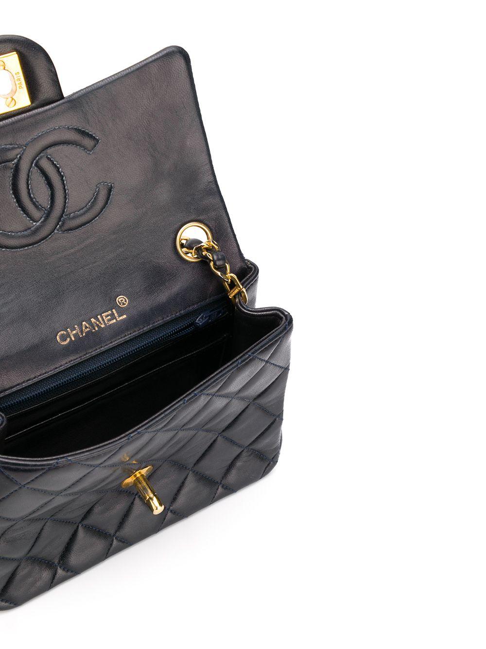 Black Chanel Navy Leather Crossbody Bag