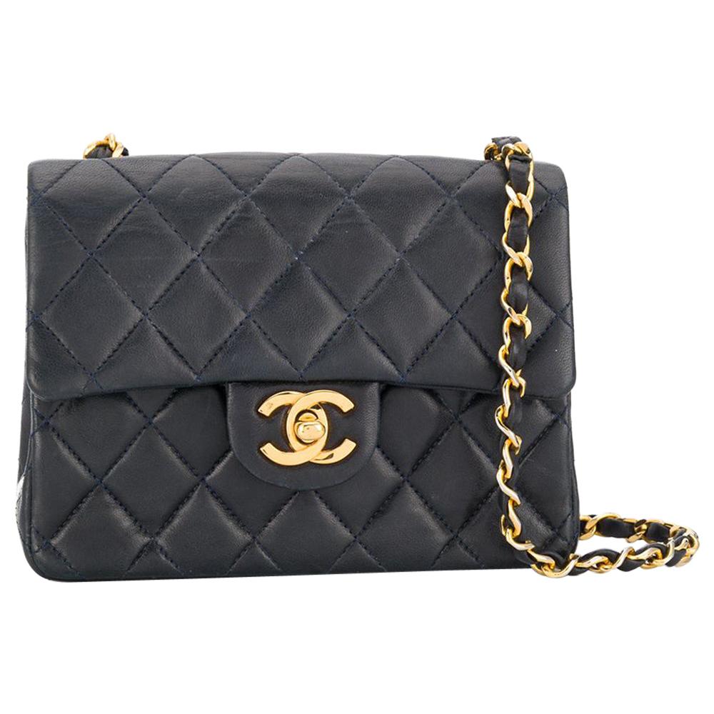 Chanel Navy Leather Crossbody Bag