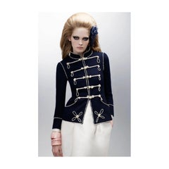 Chanel Navy Majorette Jacket with Pearls - '10s