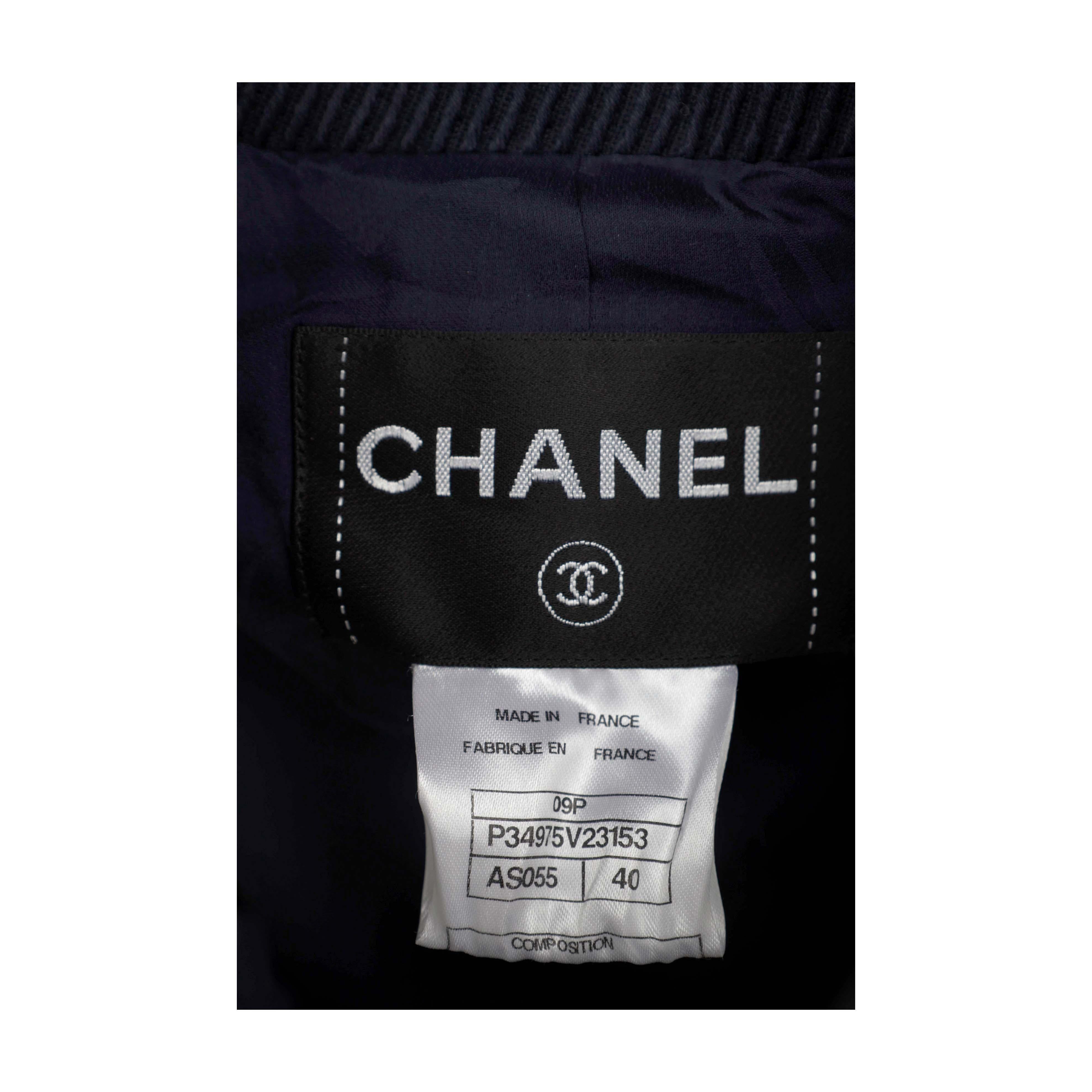 Chanel Navy Majorette Jacket with Pearls - '10s 1