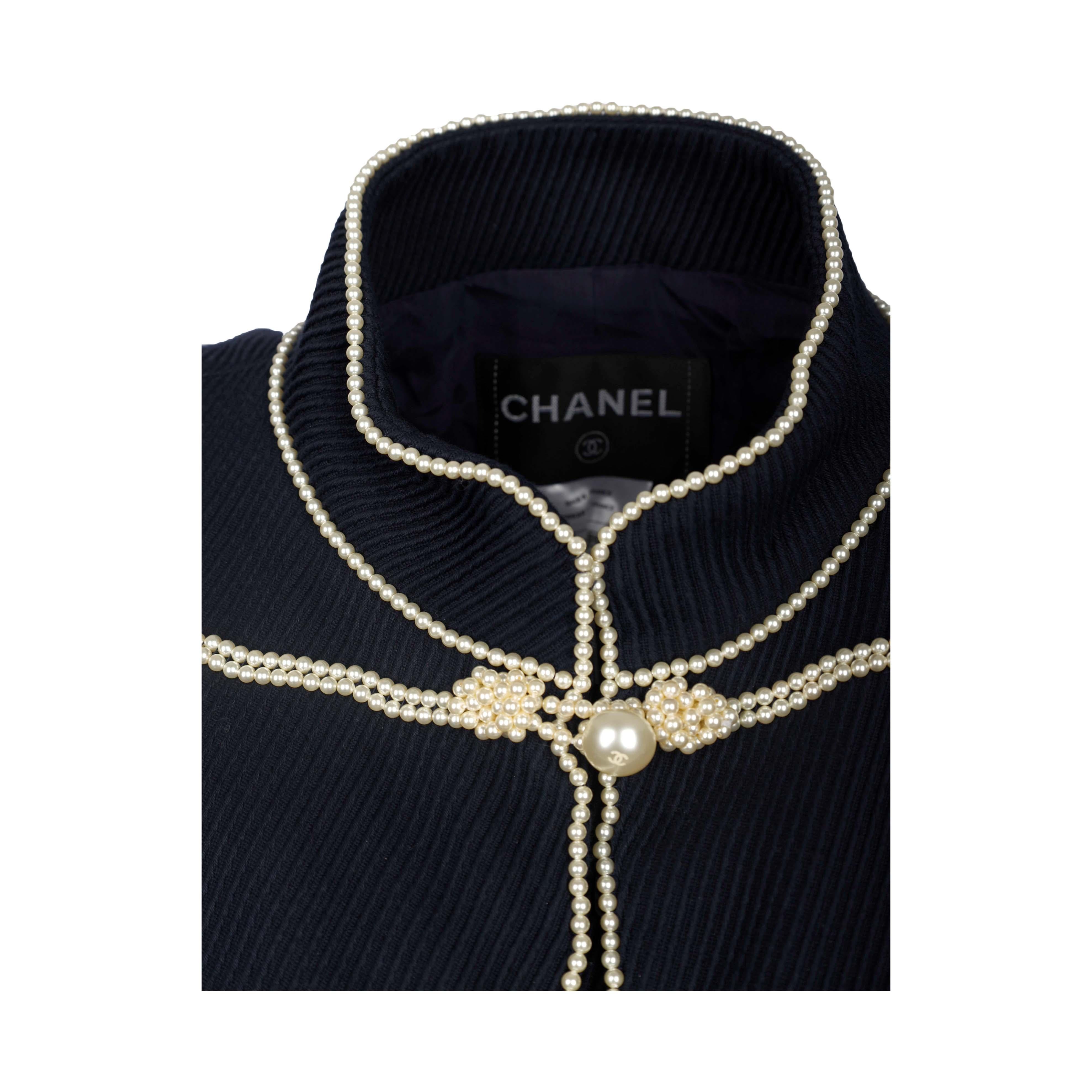 Chanel Navy Majorette Jacket with Pearls - '10s 3