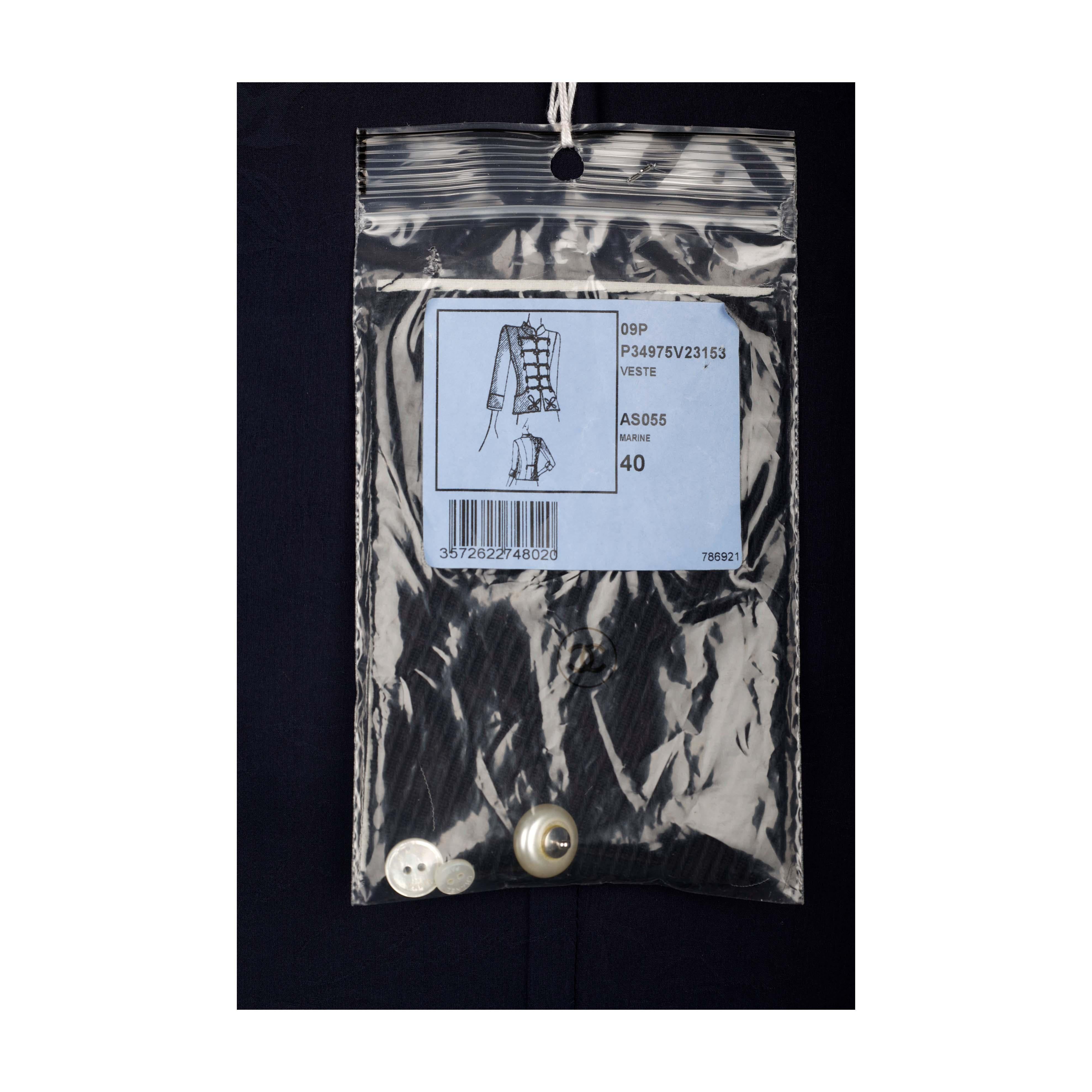 Chanel Navy Majorette Jacket with Pearls - '10s 5