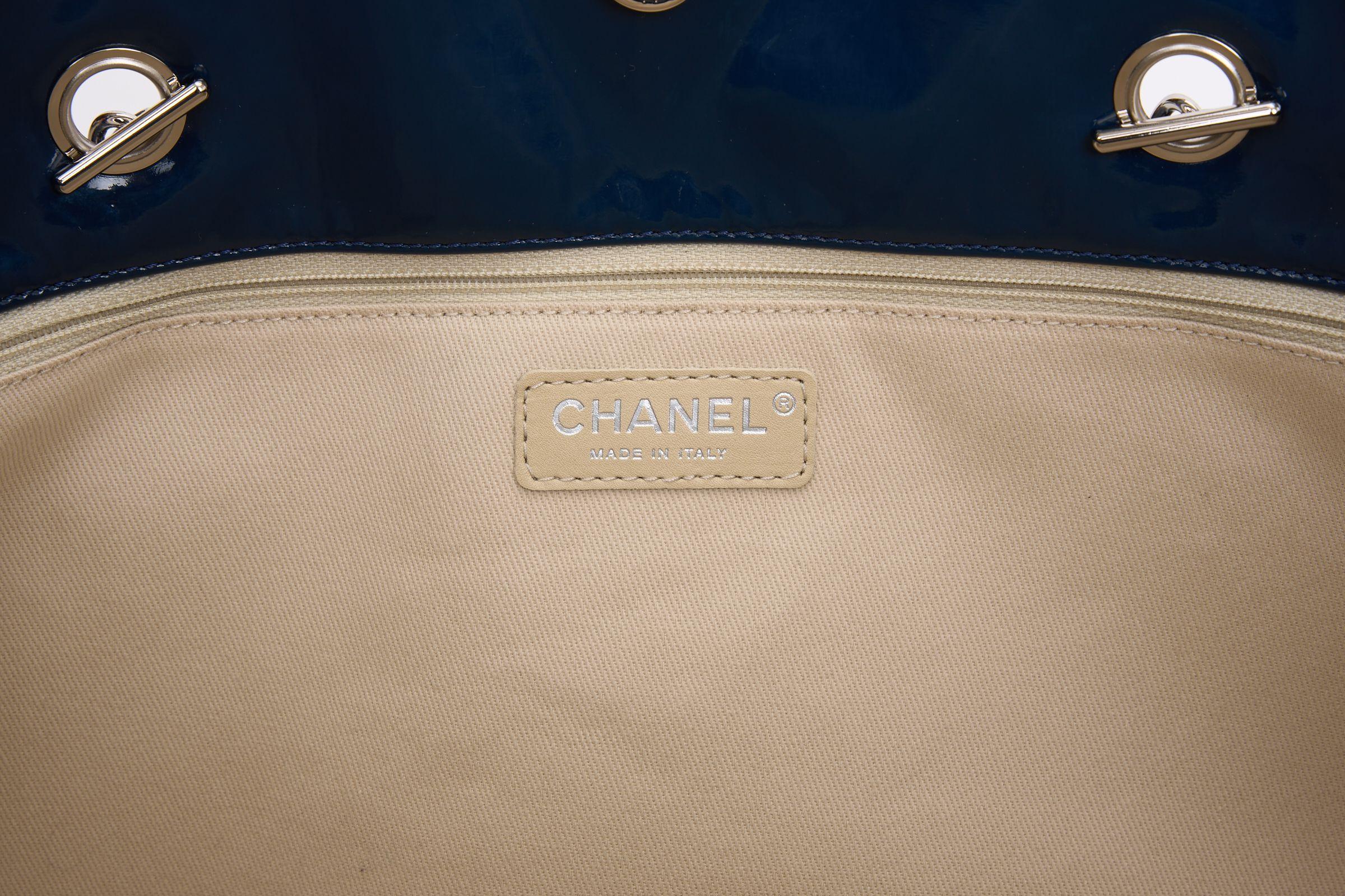 Chanel Navy Patent In the Business Tote For Sale 1