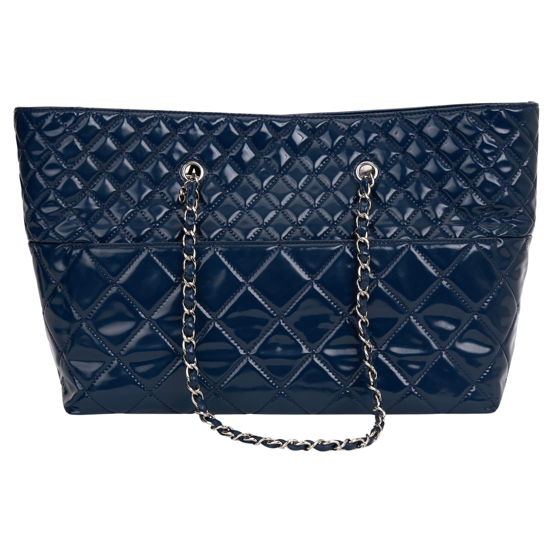 Chanel Navy Patent In the Business Tote For Sale
