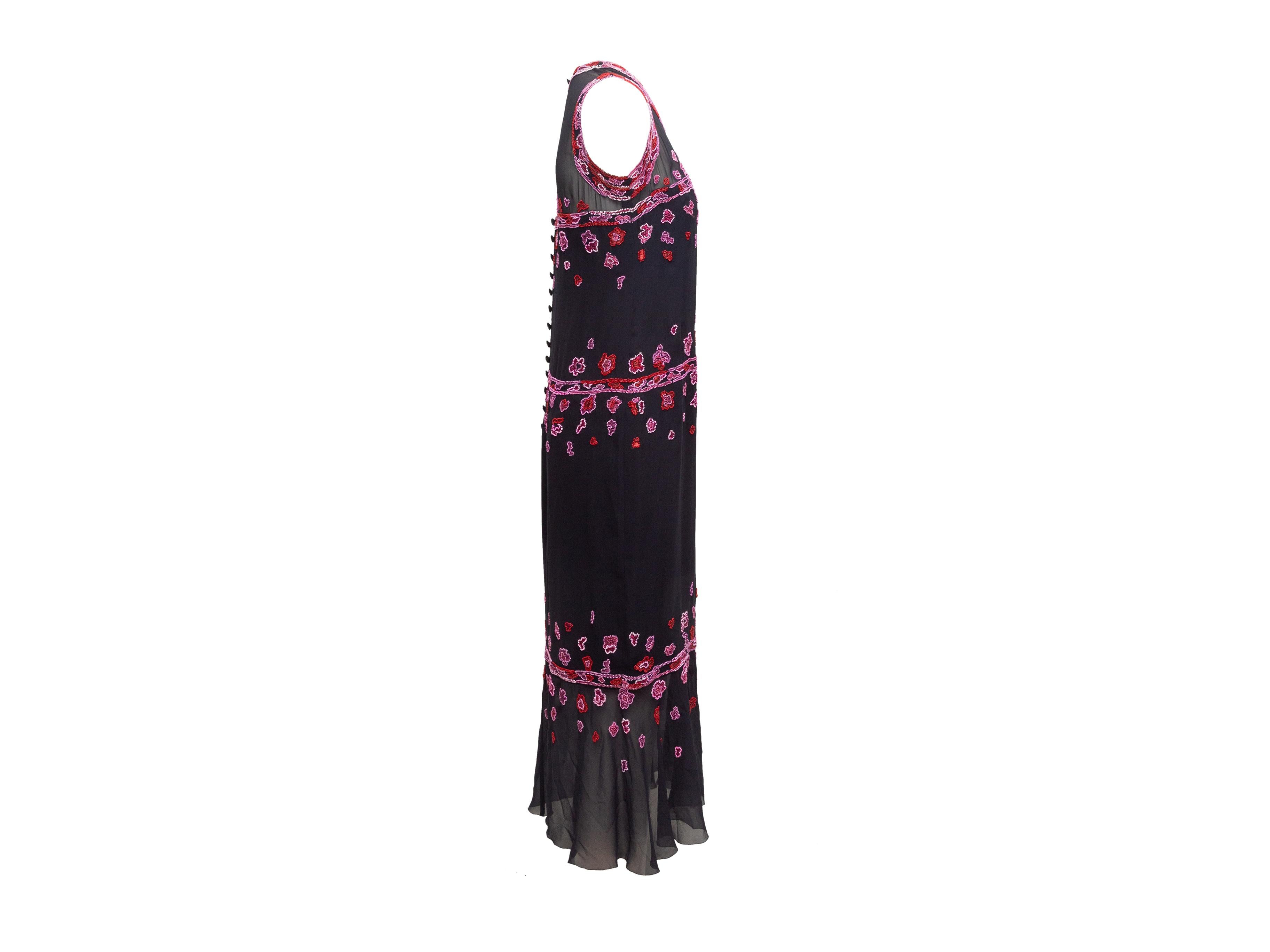 Women's Chanel Navy & Pink Boutique 1997 Silk Dress