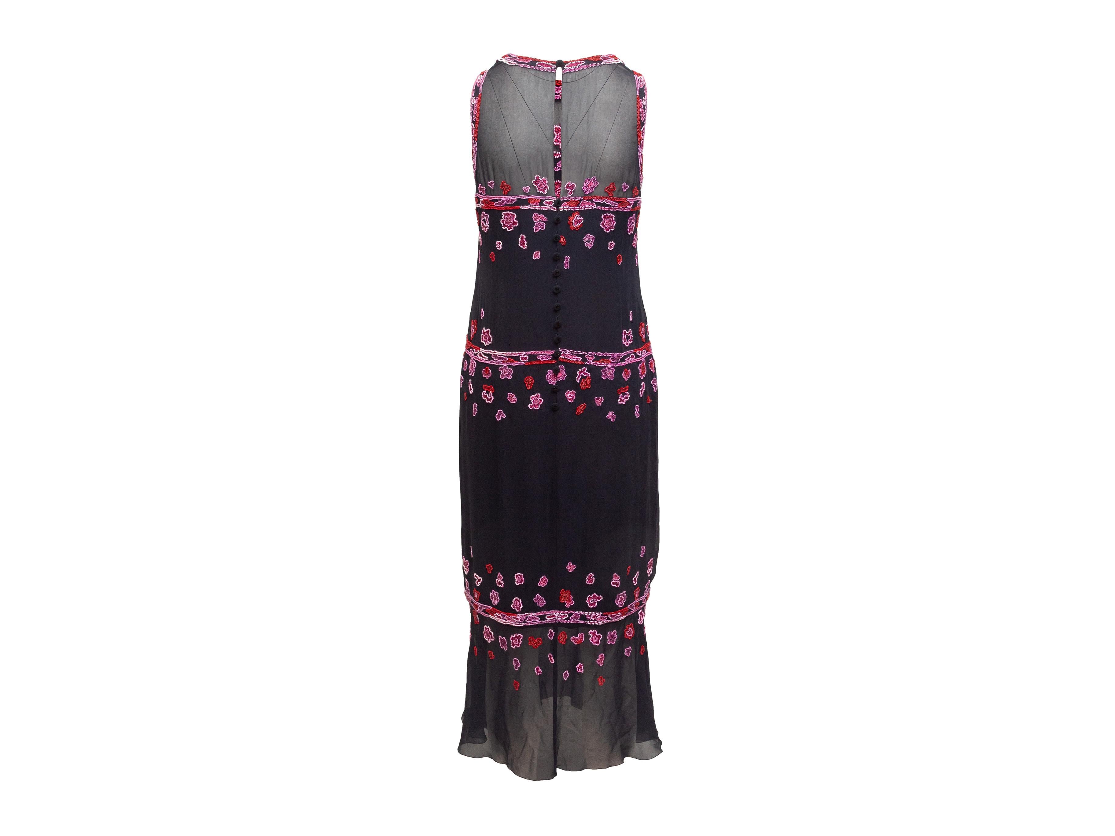 Chanel Navy & Pink Boutique 1997 Silk Dress 1