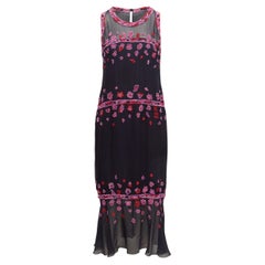 Chanel Navy & Pink Boutique 1997 Silk Dress