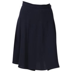 Chanel Navy Pleated Skirt